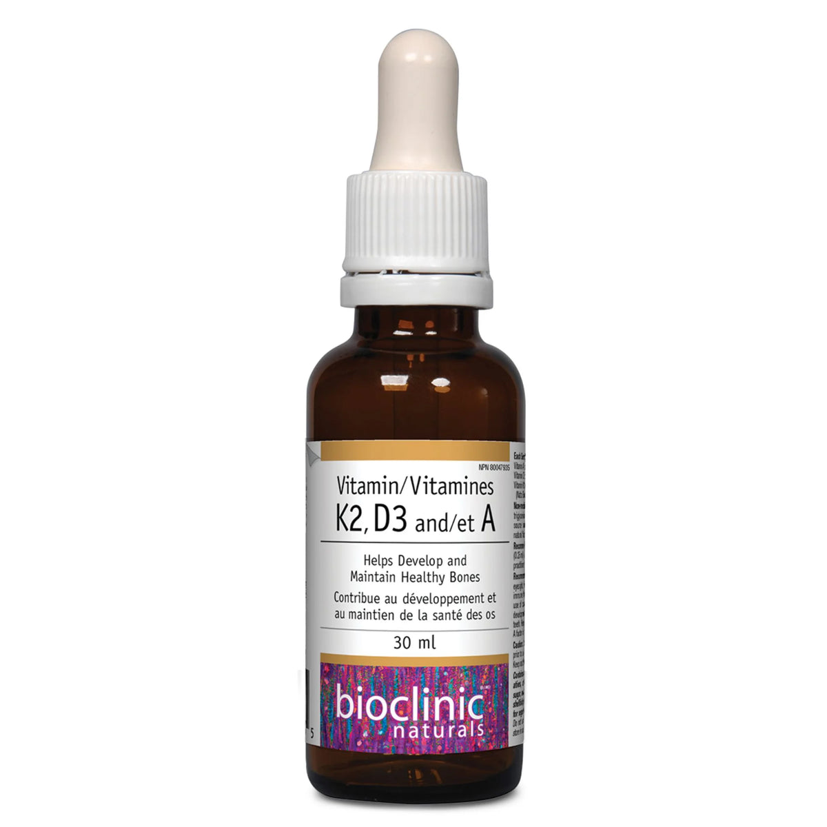 Bioclinic Naturals Vitamin D3, K2 and A 30ml - Nature's Source Inc