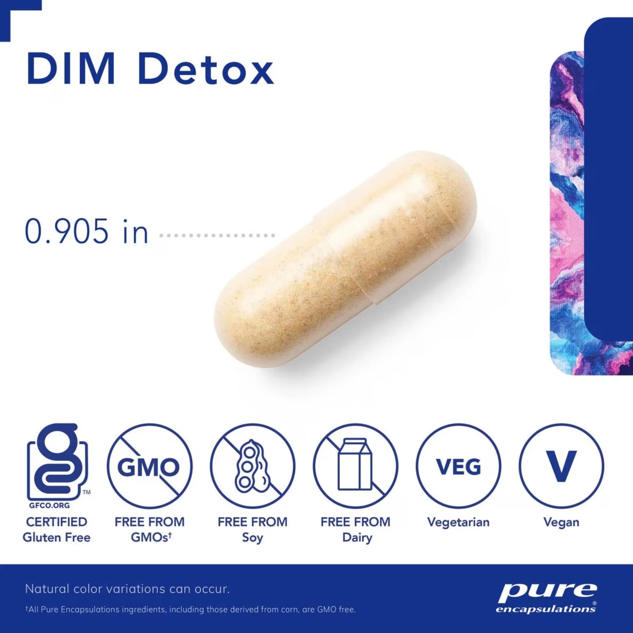 Pure Encapsulations DIM + Detox 60 Veg Caps - Nature's Source Inc