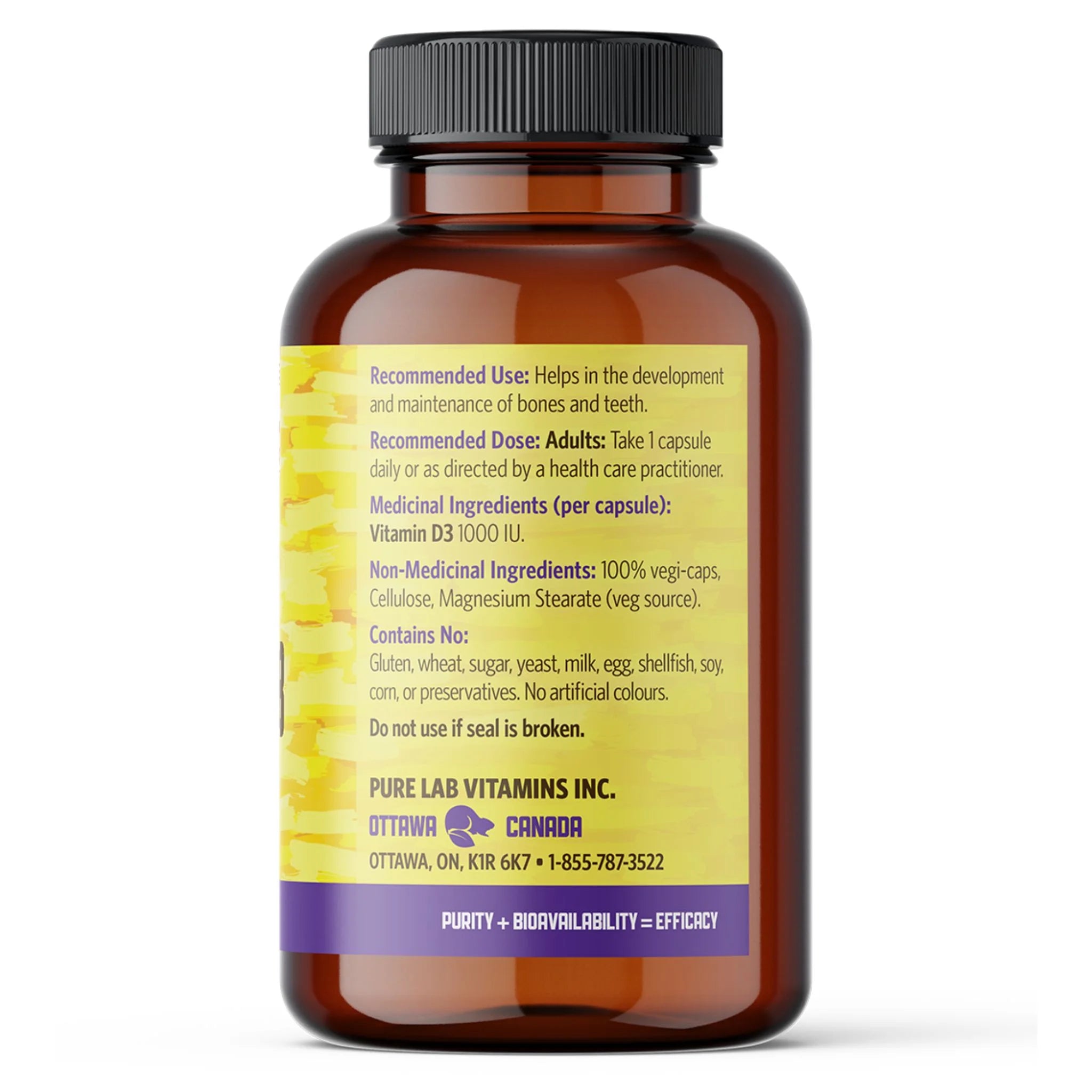 Pure Lab Vitamins Vitamins D 1000IU - 360 Veg Capsules