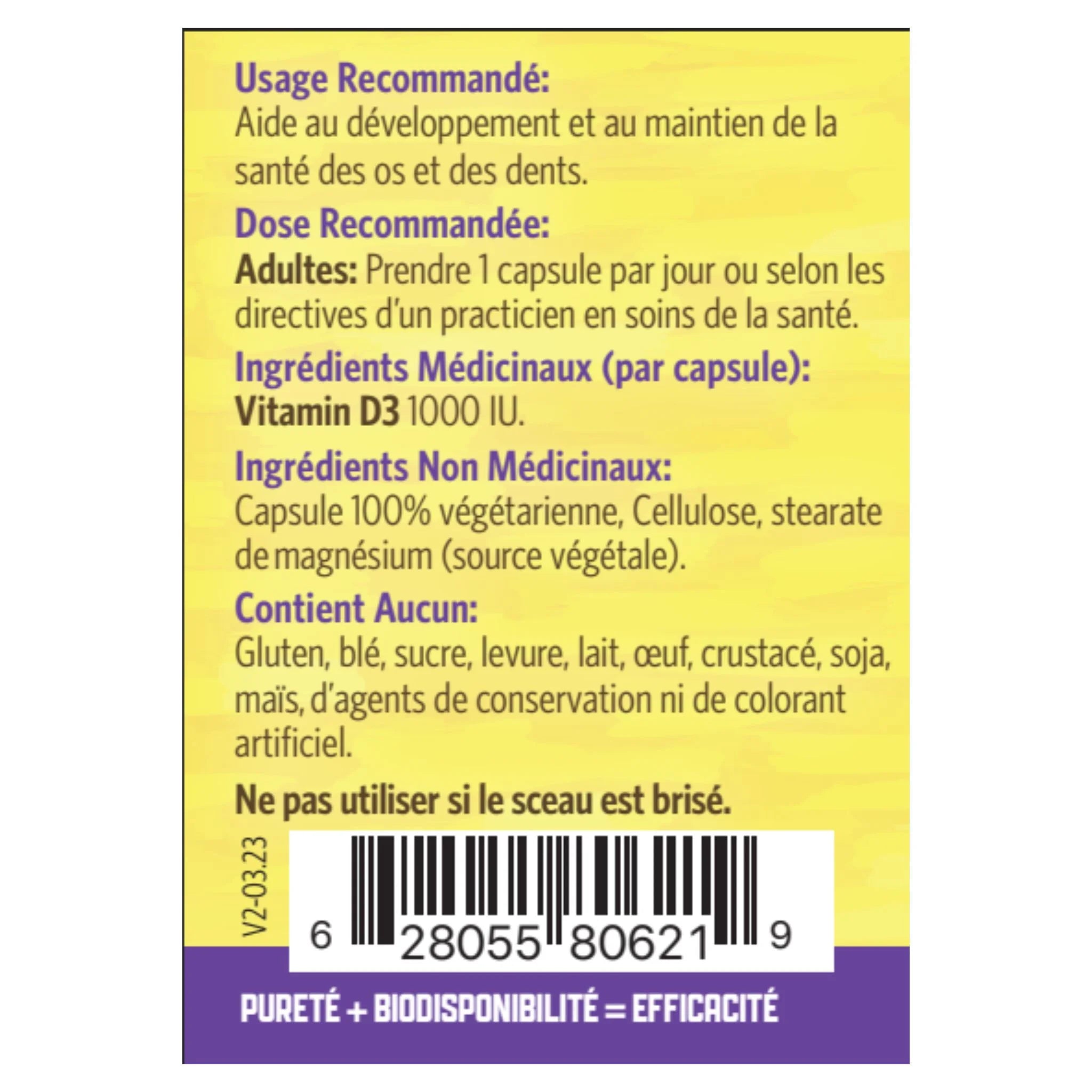 Pure Lab Vitamins Vitamins D 1000IU - 360 Veg Capsules