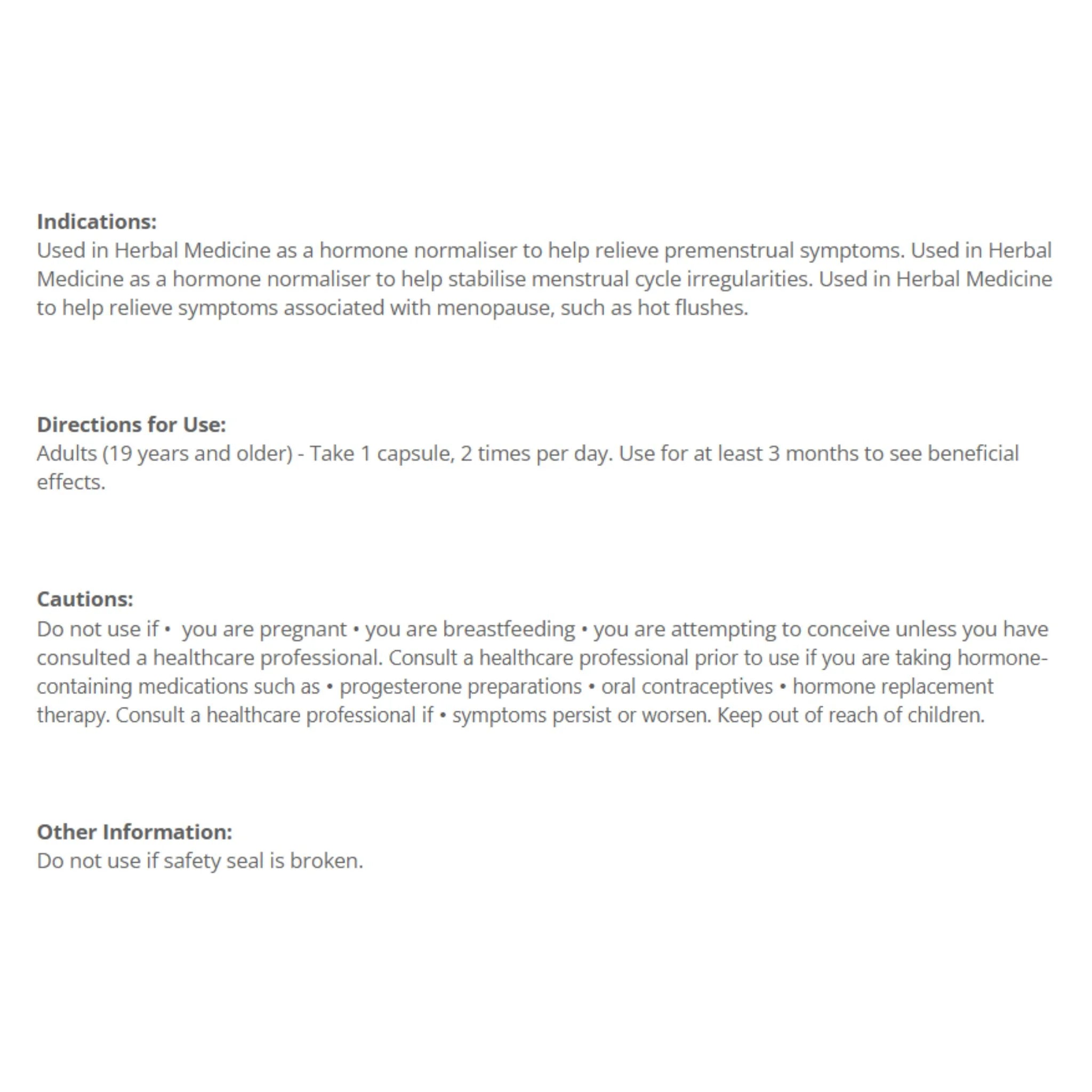 Cyto Matrix Vitex Matrix 120 Vegetable Capsules - Nature's Source Inc