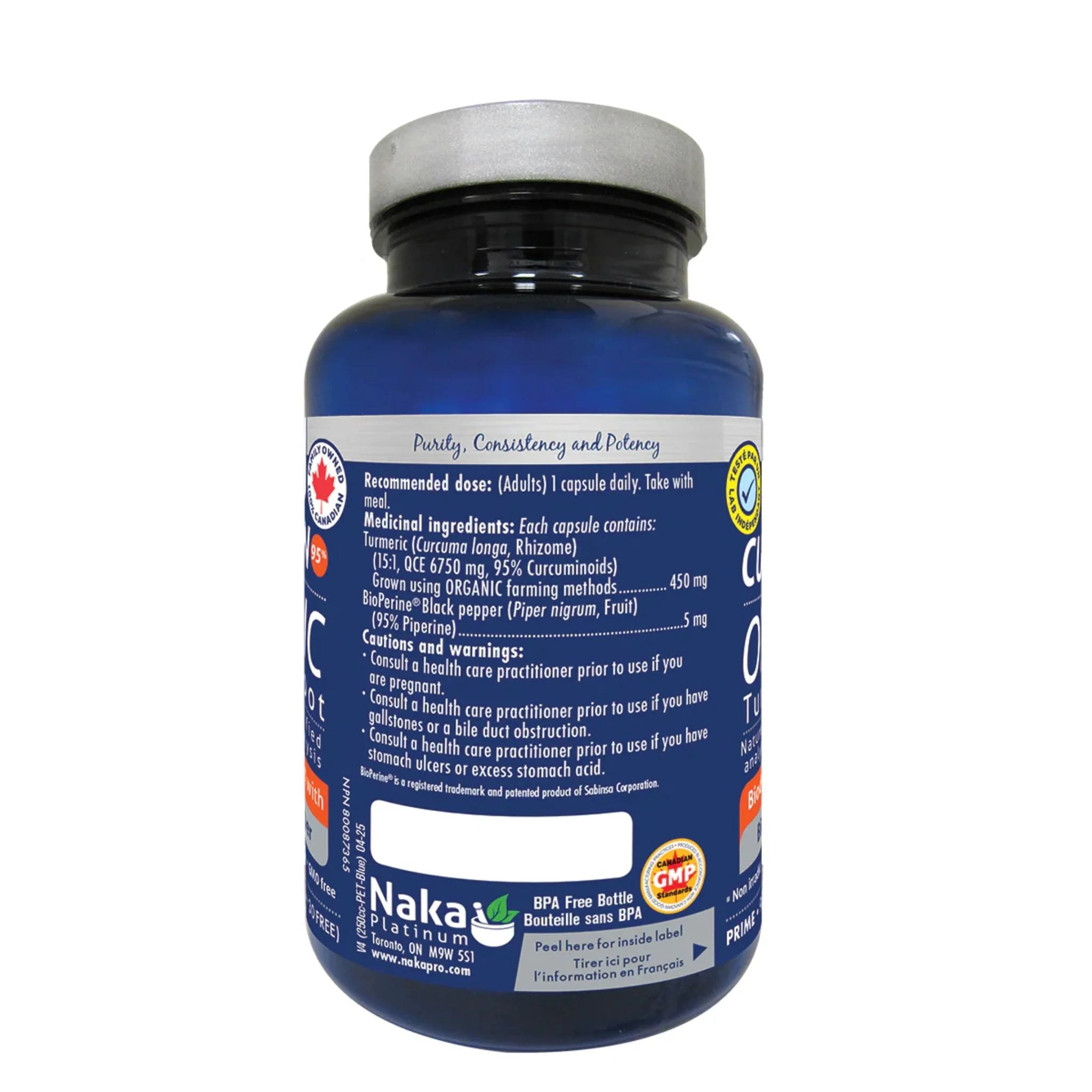 Naka Organic Curcumin with Black Pepper 90 Veg - Caps - Nature's Source Inc