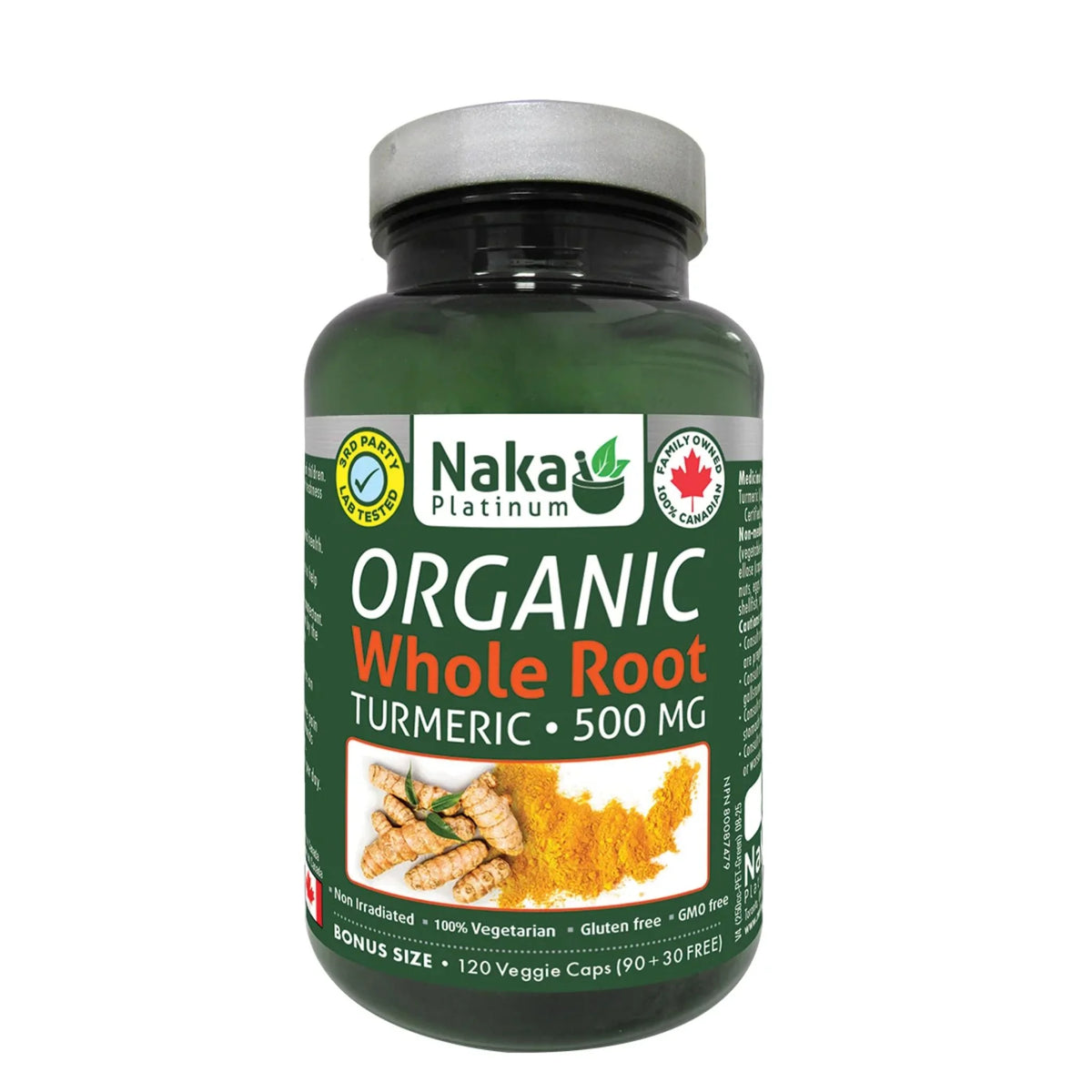 Naka Organic Whole Root Turmeric 120 ct