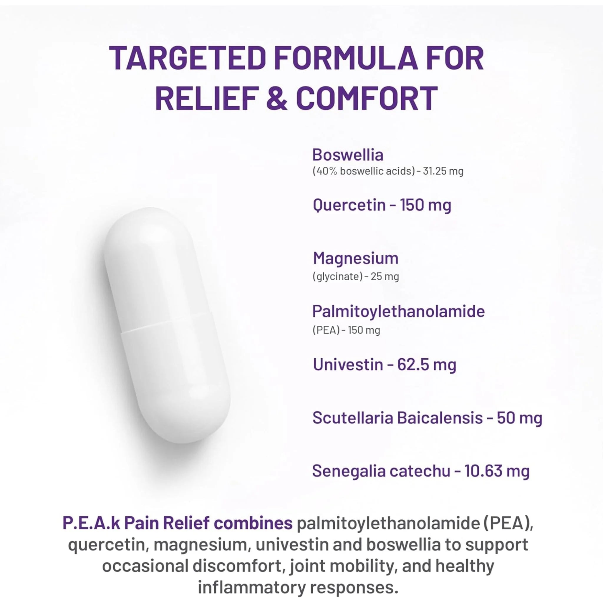 AOR P.E.A.k Pain-Relief 419mg 120 Capsules