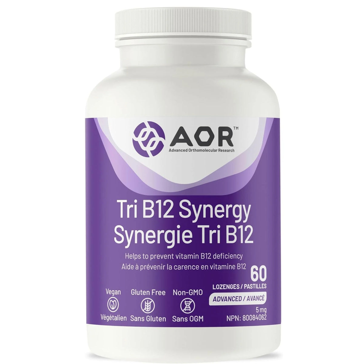 AOR Tri B12 Synergy 5mg, 60 Lozenges