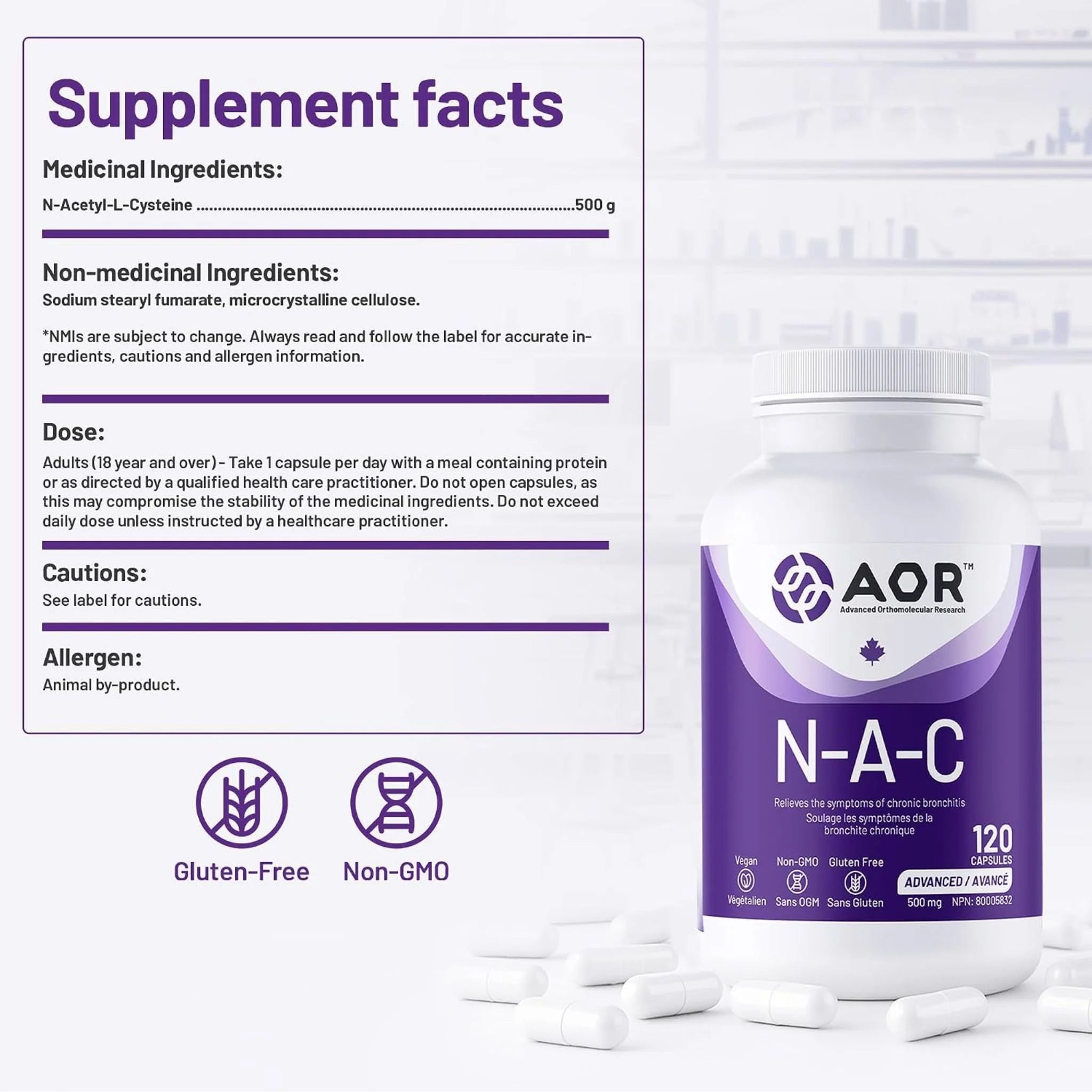 AOR Pro N-A-C 120 Veg-Caps