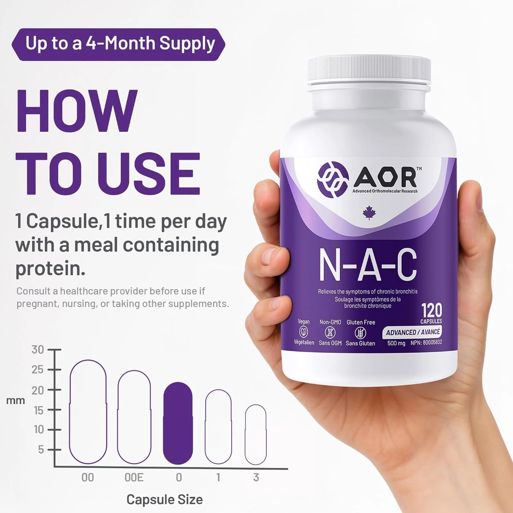 AOR Pro N-A-C 120 Veg-Caps