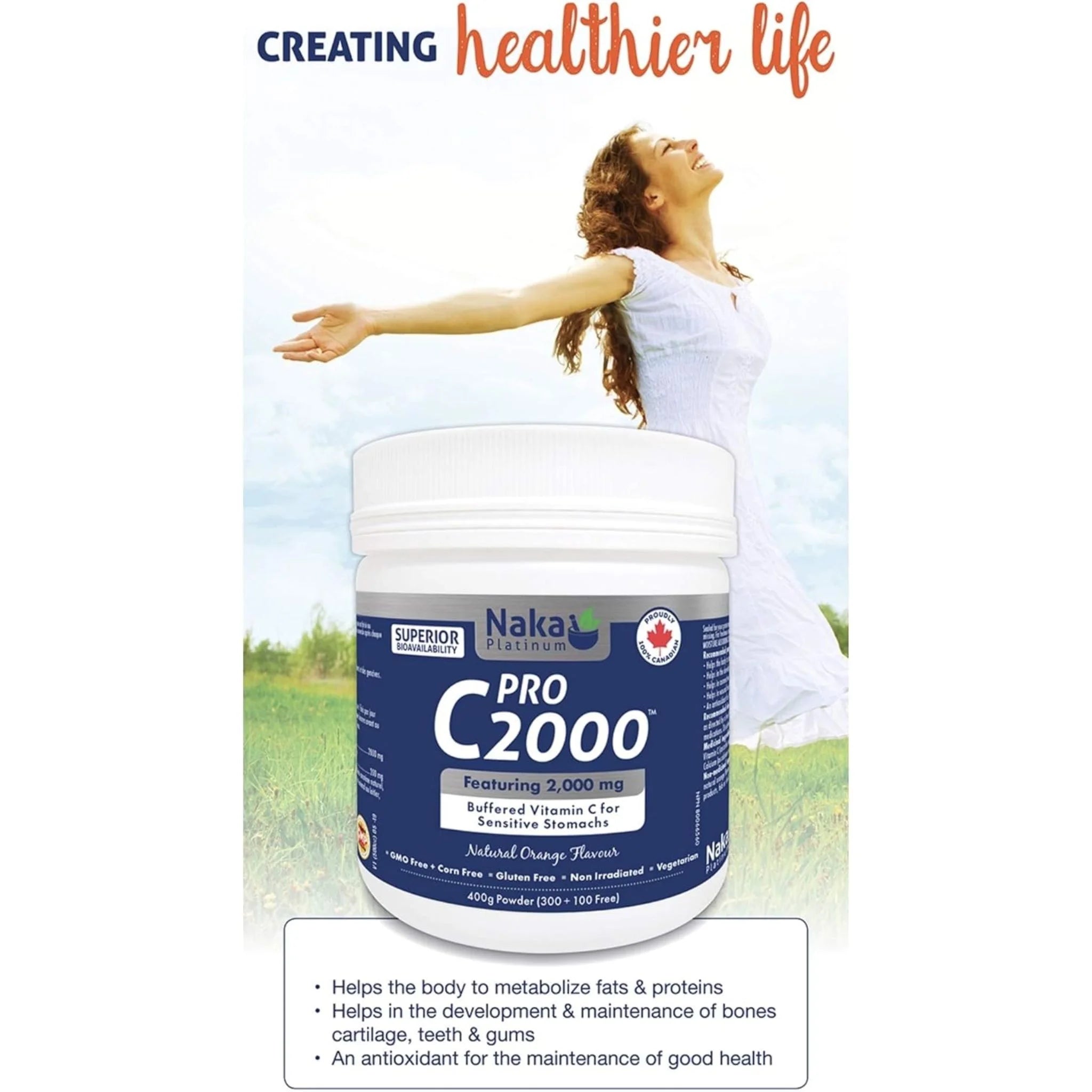 Naka Pro C2000 Vitamin C (Natural Orange) 400g
