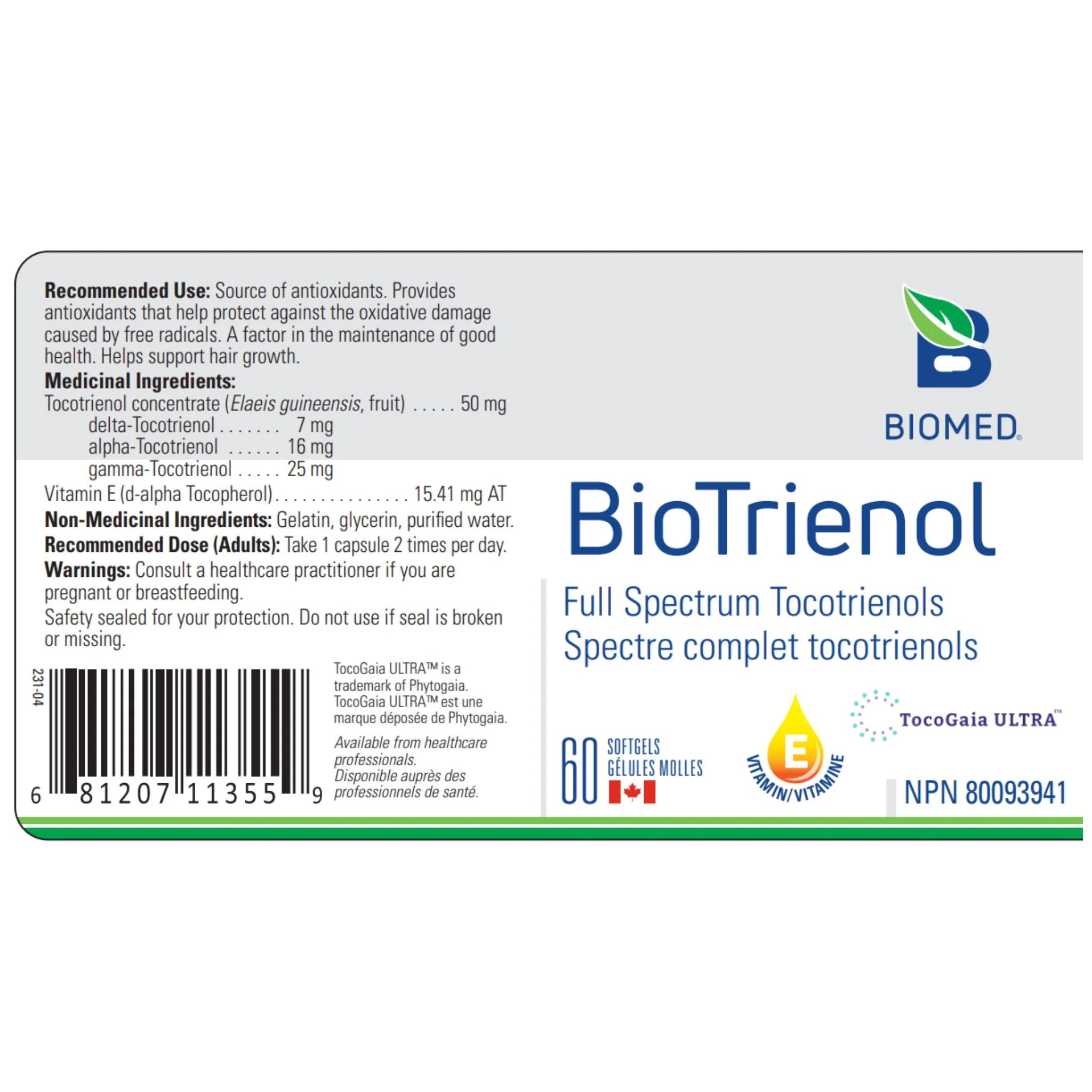 Biomed Biotrienol 60 Softgels - Nature's Source Inc