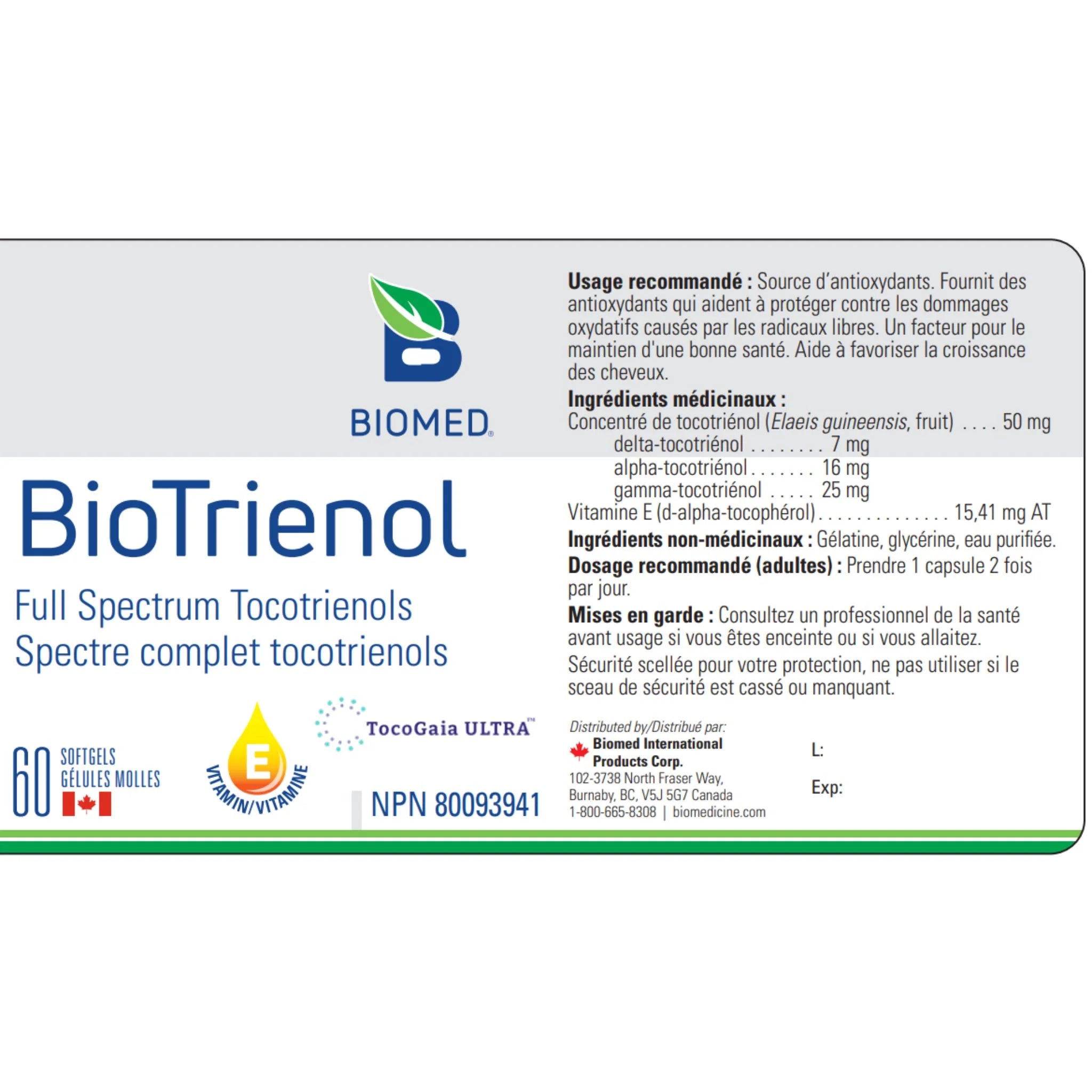 Biomed Biotrienol 60 Softgels - Nature's Source Inc