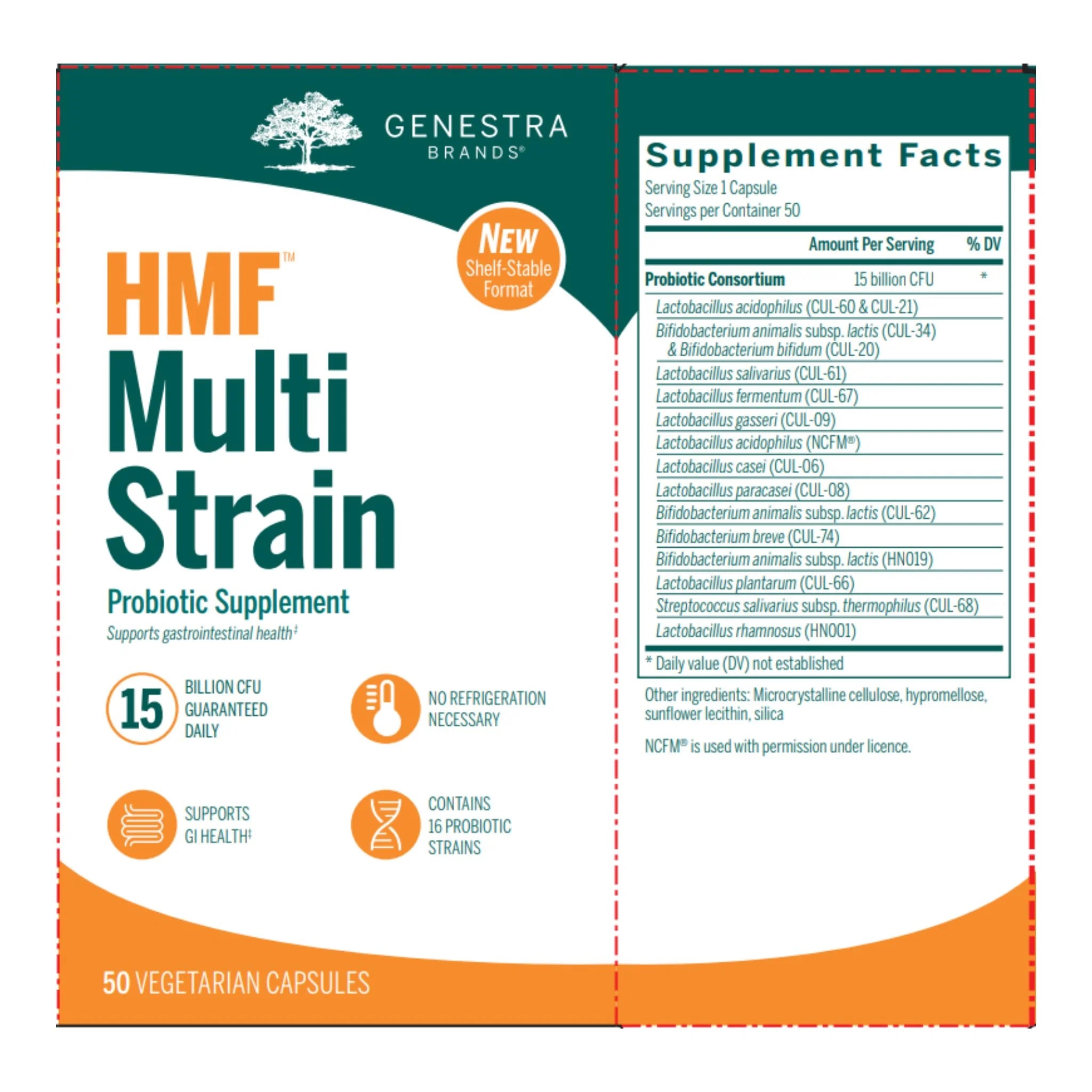 Genestra Brands HMF Multi Strain 50 Vegetarian Capsules - Nature's Source Inc