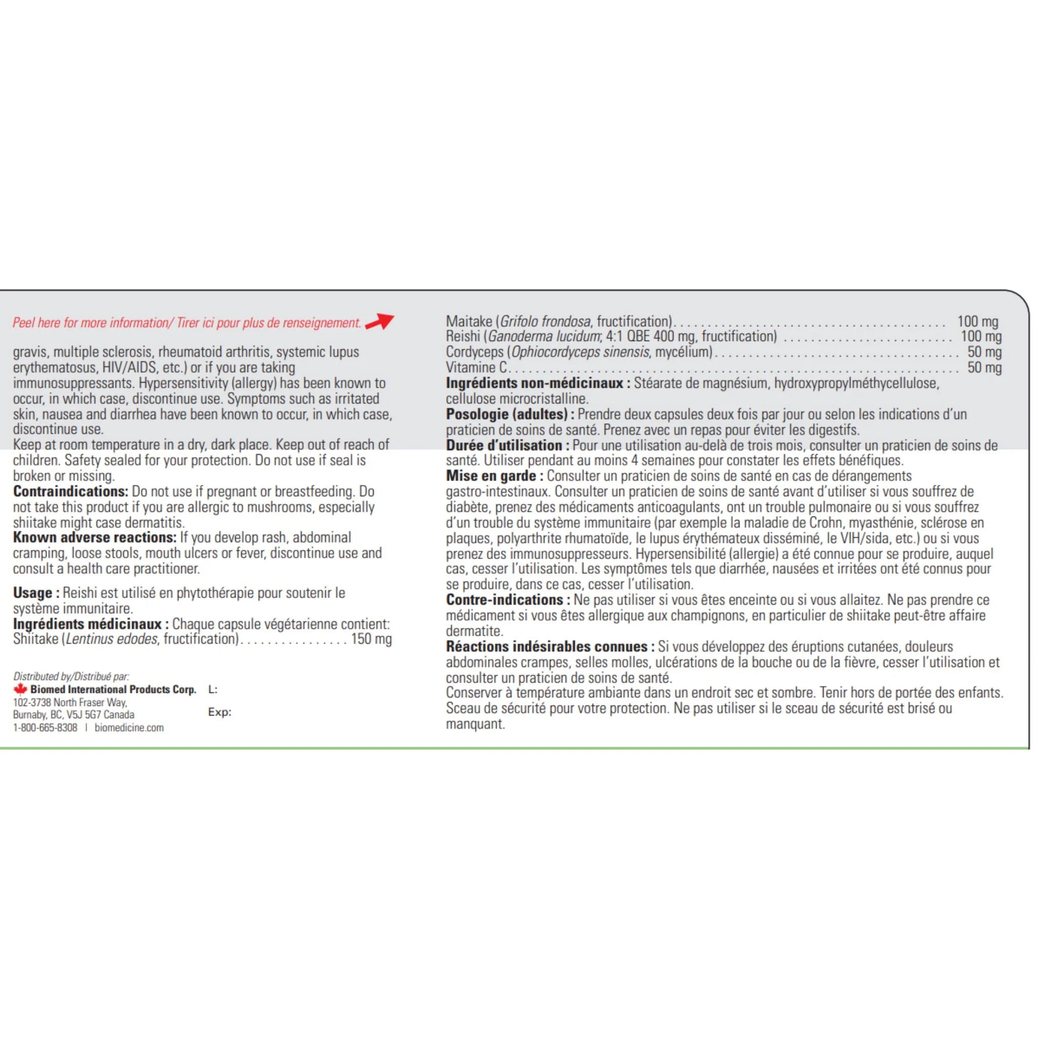 Biomed Mycoimmune 60 Capsules - Supports Immune System & Viral Infections, Powerful Mushrooms Medicine, Enhanced With Vitamin C