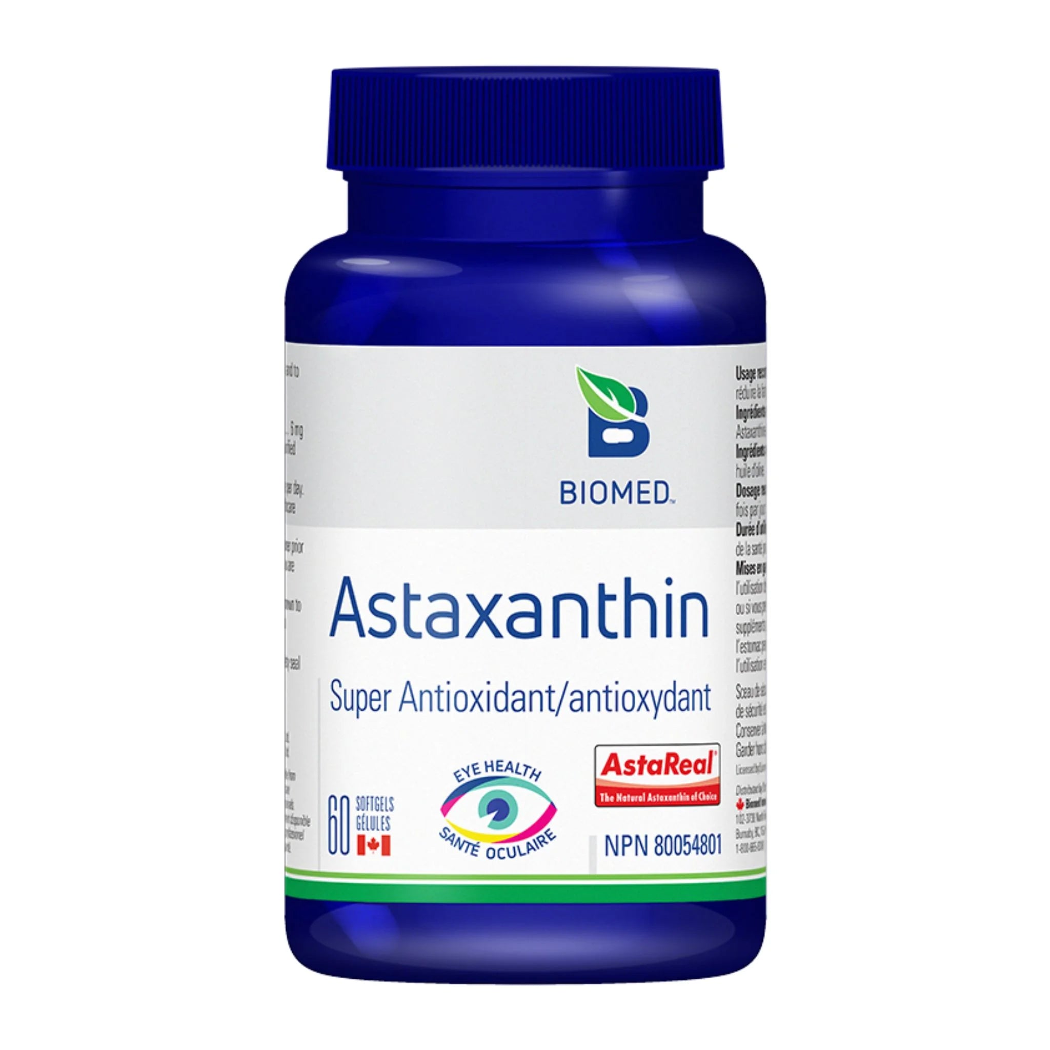 Biomed Astaxanthin 60 Softgels - Reduce Inflammation and Oxidative Stress, Improve Muscle Endurance, Eye Health, Eye Fatigue, Healthy Radiant Skin & Sharpen Vision - Nature's Source Inc