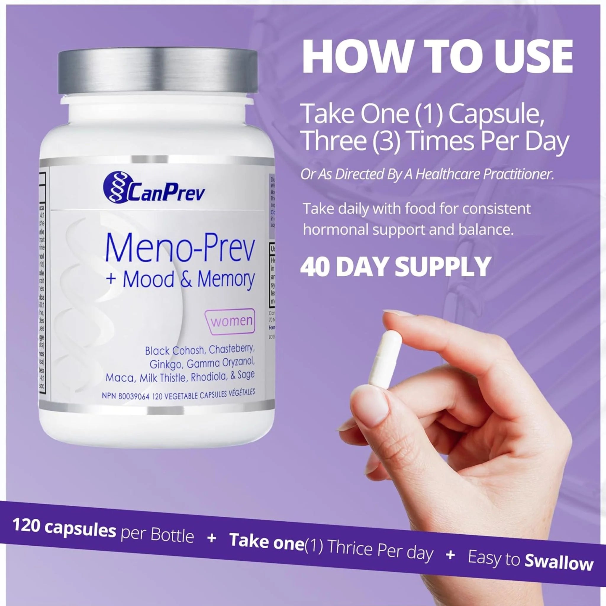 CanPrev MenoPrev + Mood & Memory 120 vcaps - Nature's Source Inc