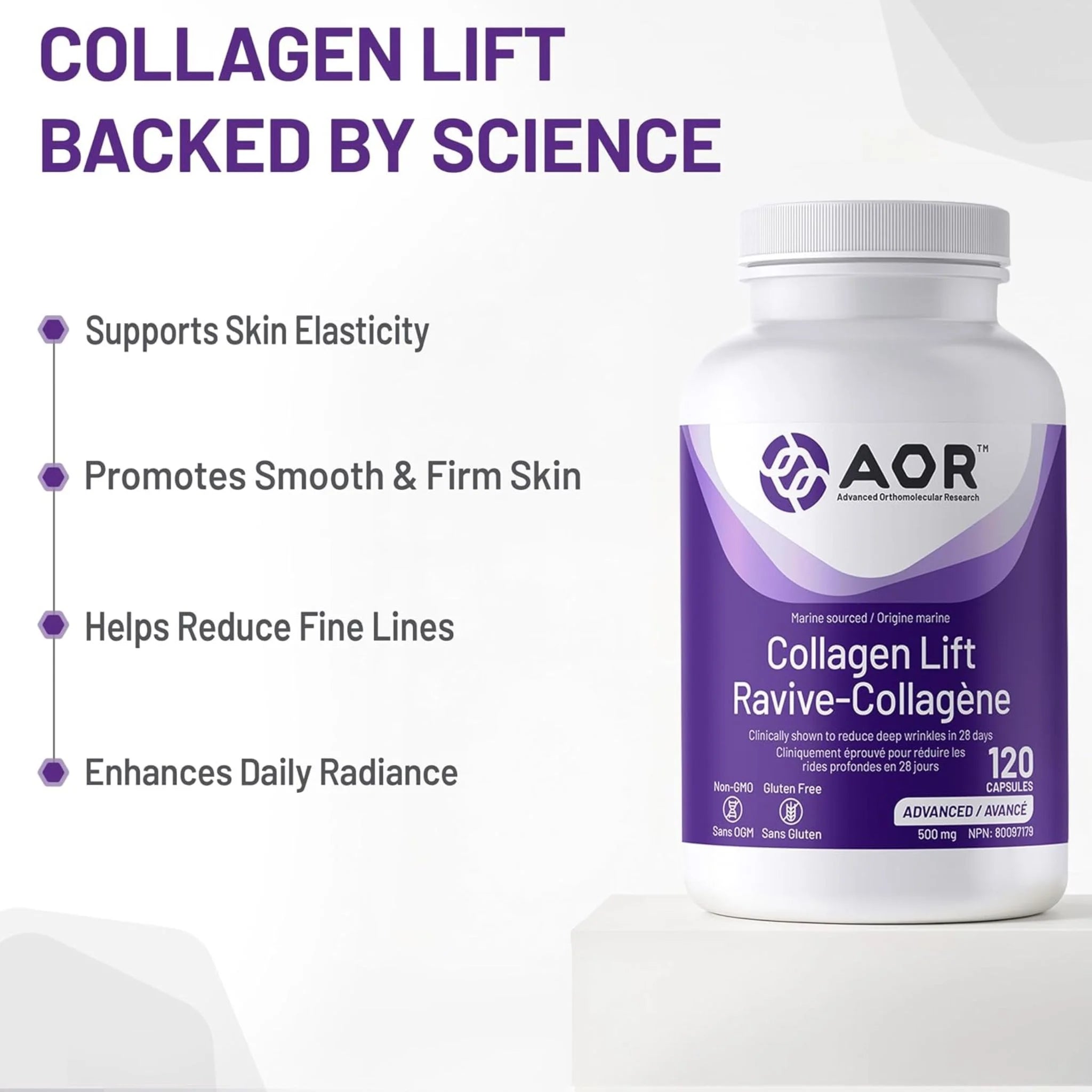 AOR Collagen Lift (Skin Health) 120 Capsules - Nature's Source Inc