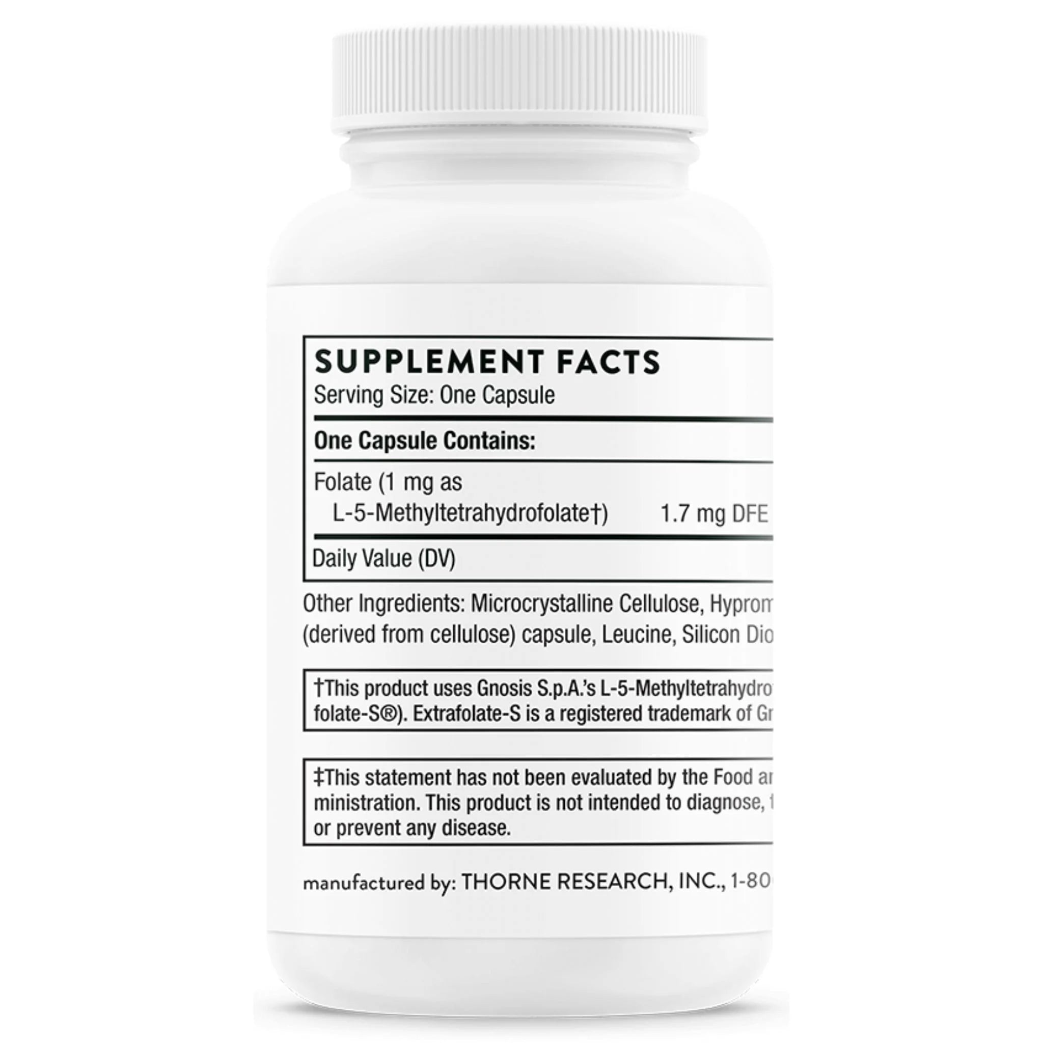 Thorne 5-MTHF 1mg Methylfolate 60 Capsules - Nature's Source Inc