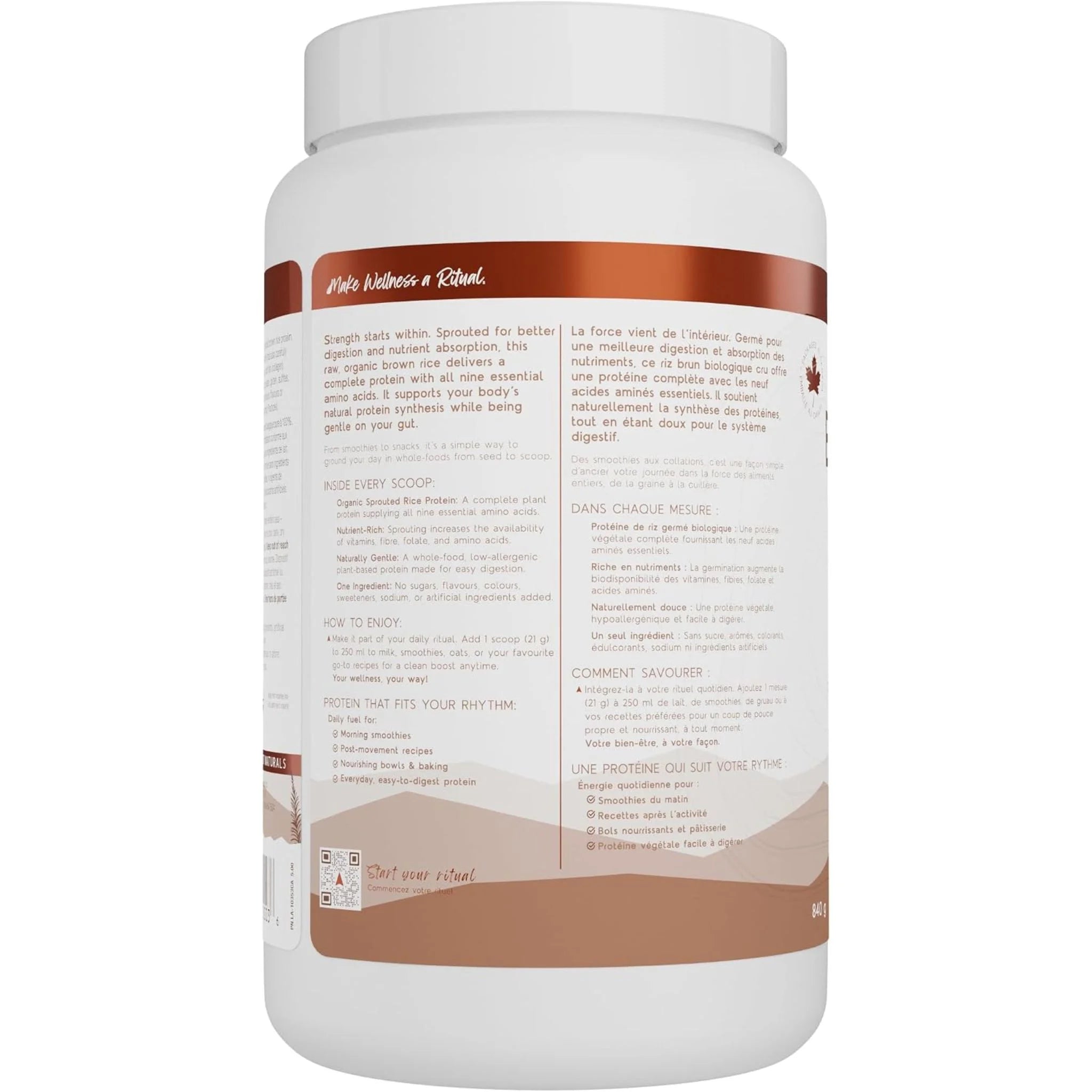 North Coast Naturals Organic Sprouted Raw Brown Rice Protein - 840g - Nature's Source Inc
