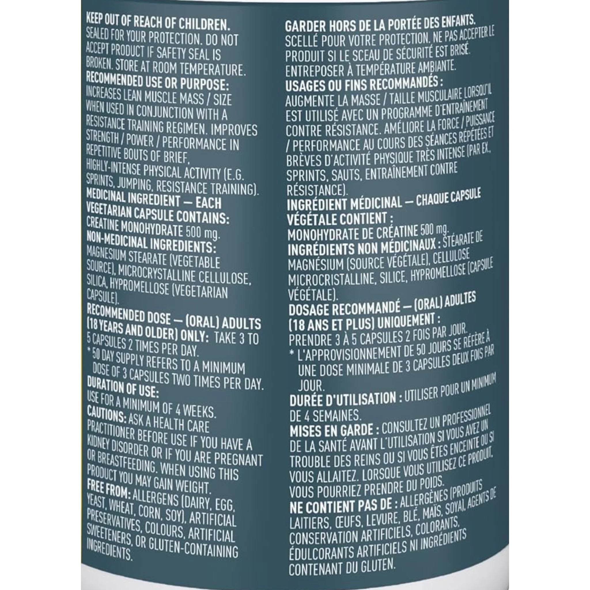 Organika Creatine 300 Vegetarian Capsules - Nature's Source Inc