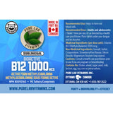 Pure Lab Vitamins Bioactive B12 1000mcg Sublingual 90ct