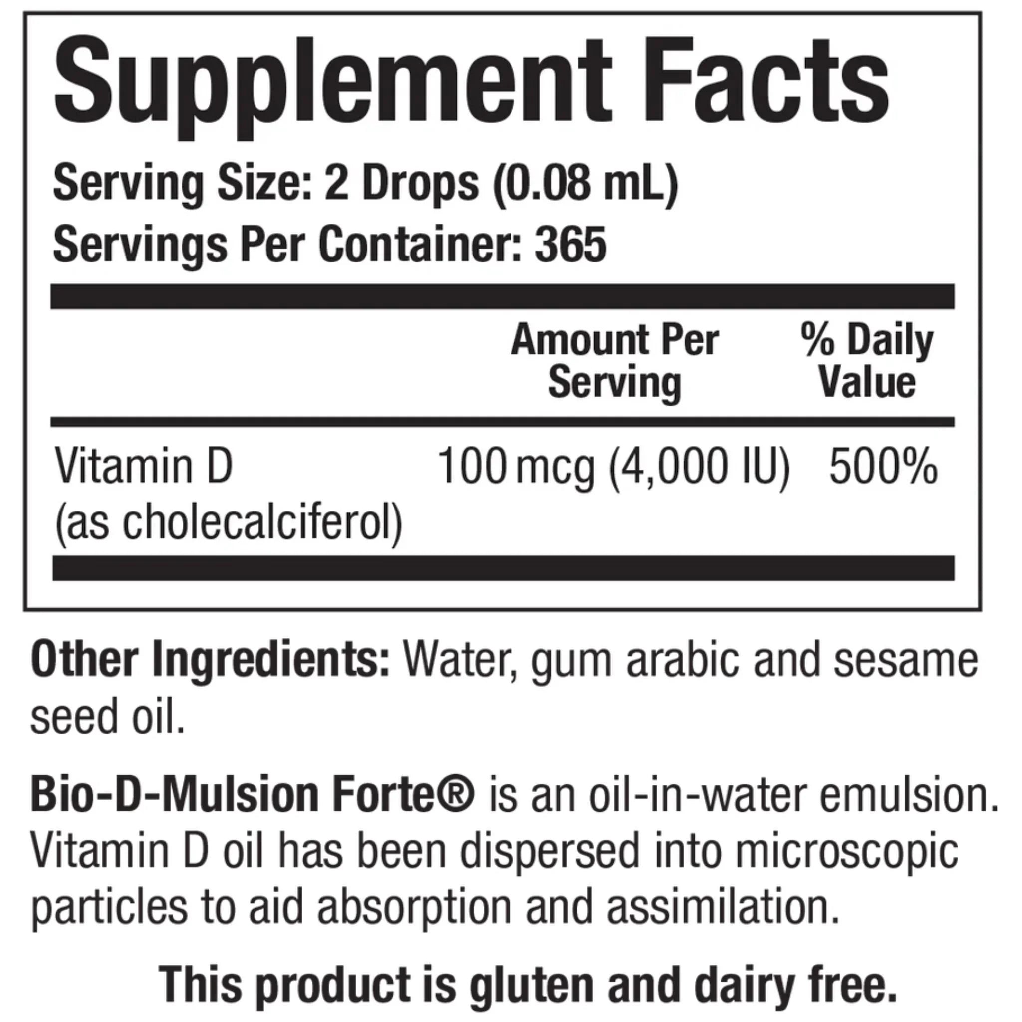 Biotics Research Bio-D-Mulsion Forte 2000IU 30ml