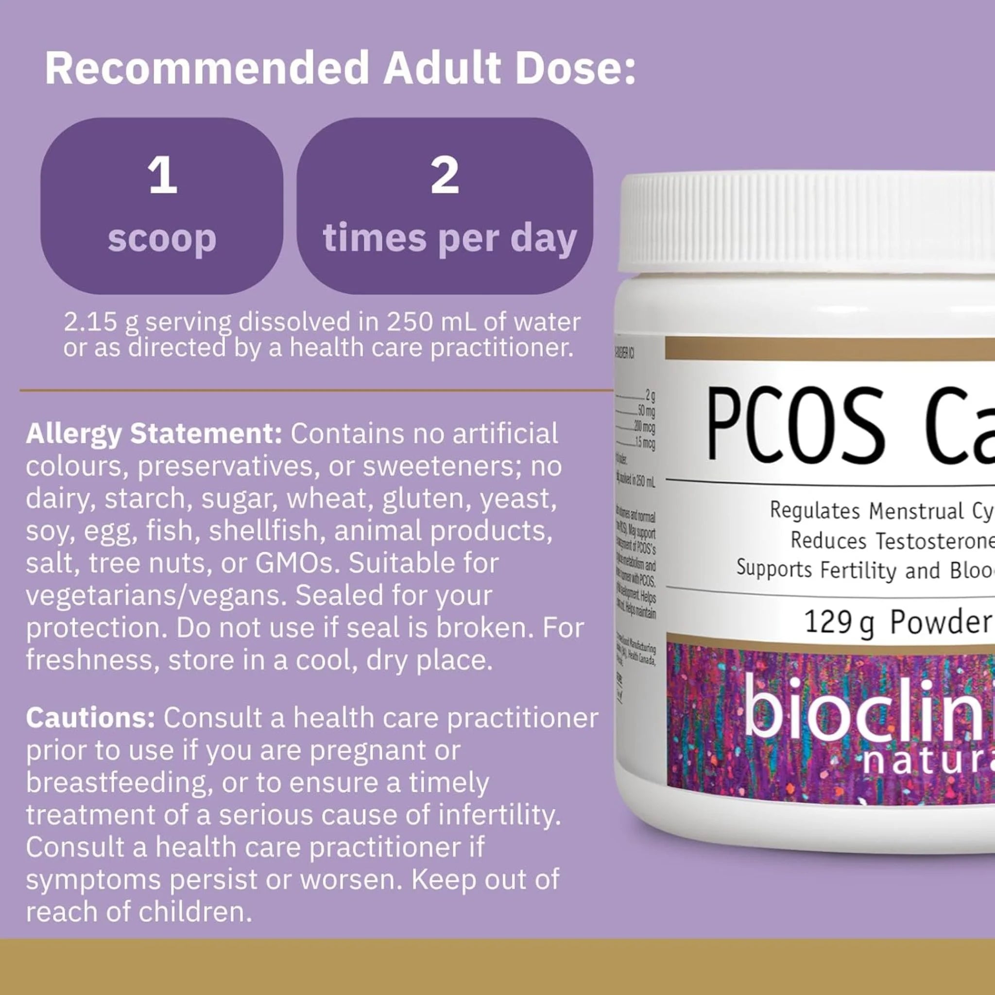 Bioclinic Naturals PCOS Care 129g - Nature's Source Inc