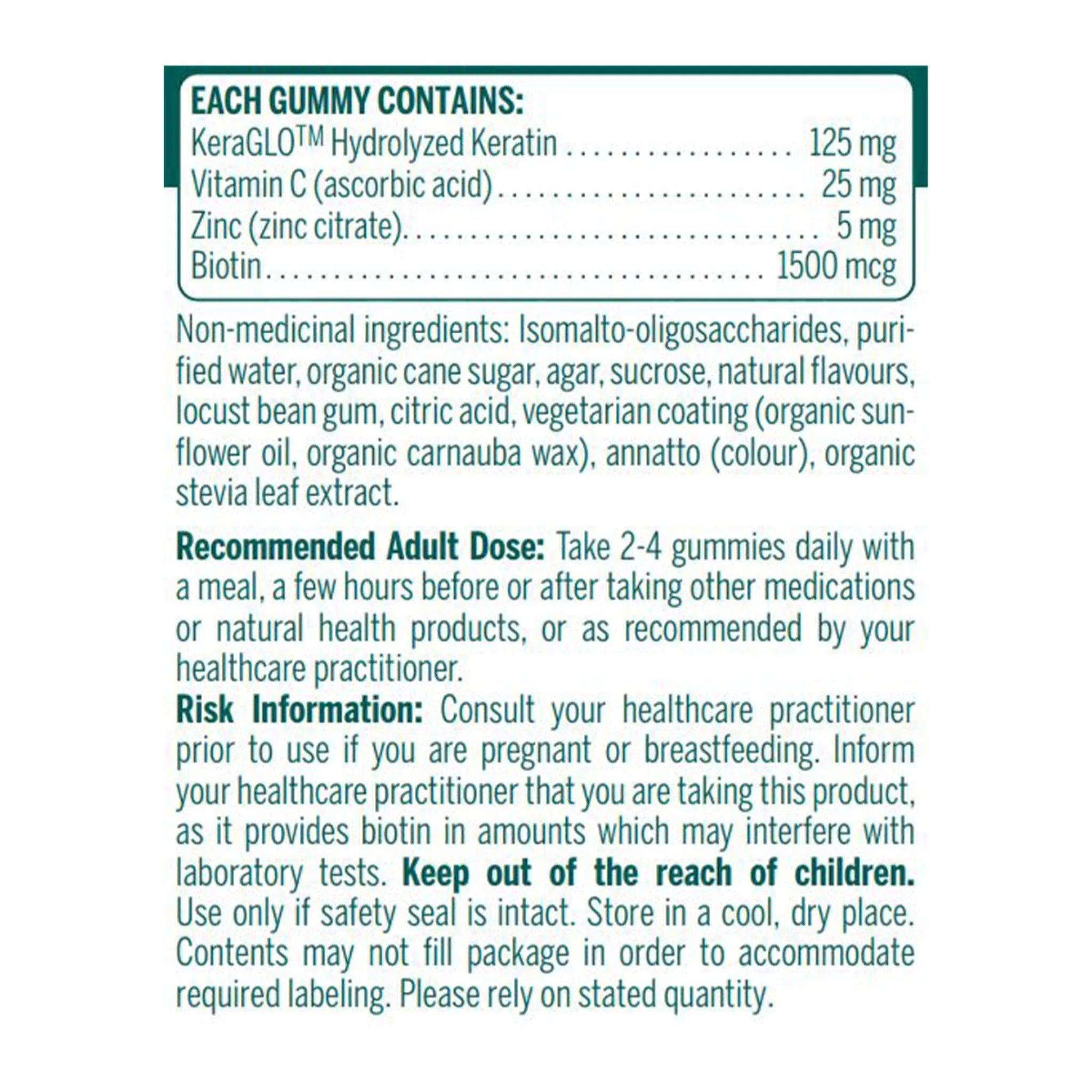 Genestra Brands Hair Skin & Nails Gummies Peach Mango 60 Gummy - Nature's Source Inc