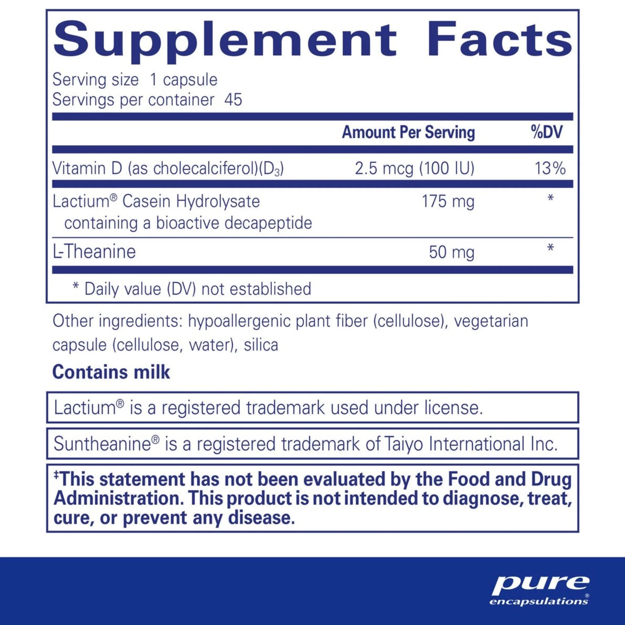 Pure Encapsulations Sereniten Plus 45 Veg - Caps - Nature's Source Inc