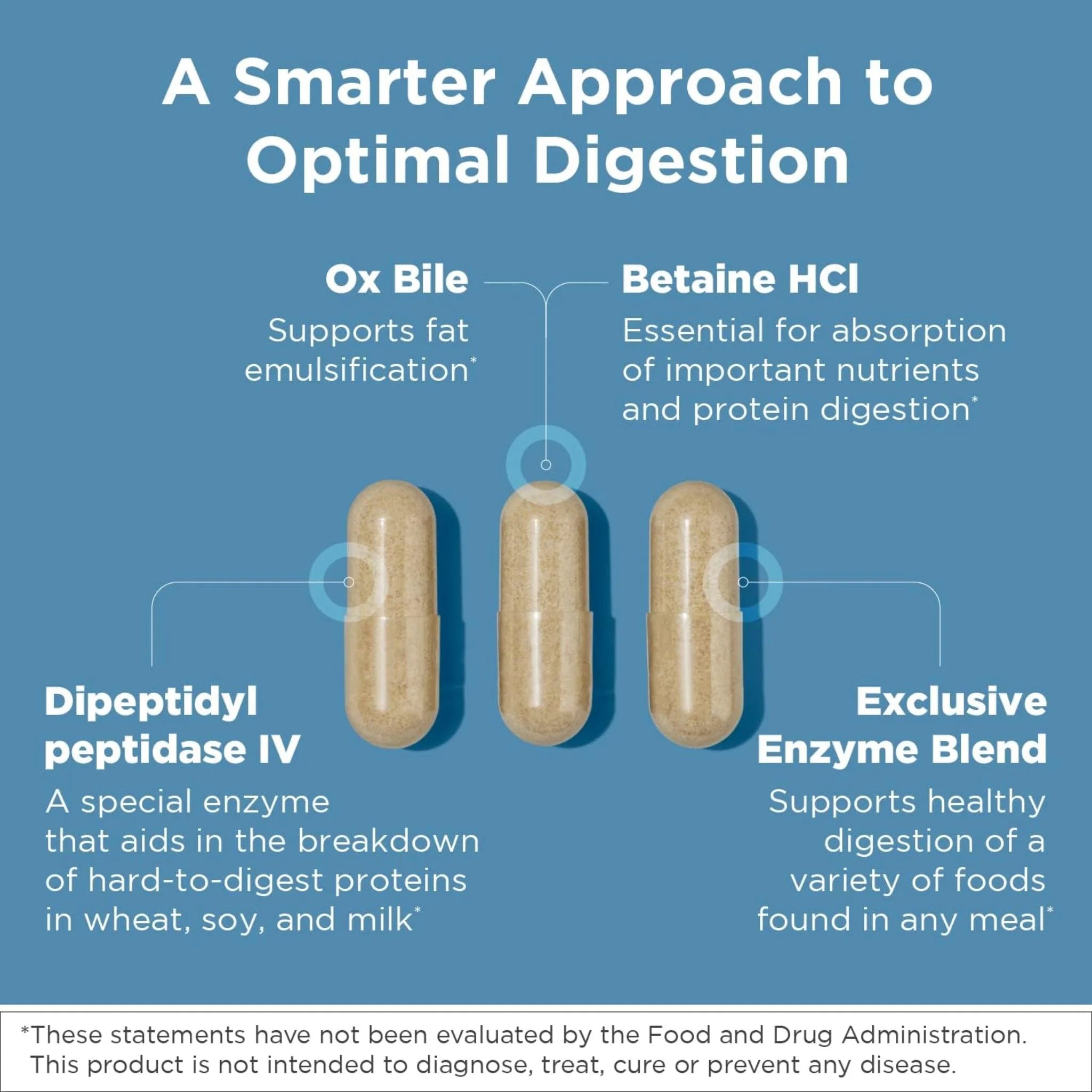 Designs for Health Digestzymes™ 180 Capsules - Digestive Enzymes With Betaine HCl Helps in Protein and Fat Digestion, Gas & Bloating Relief - Nature's Source Inc