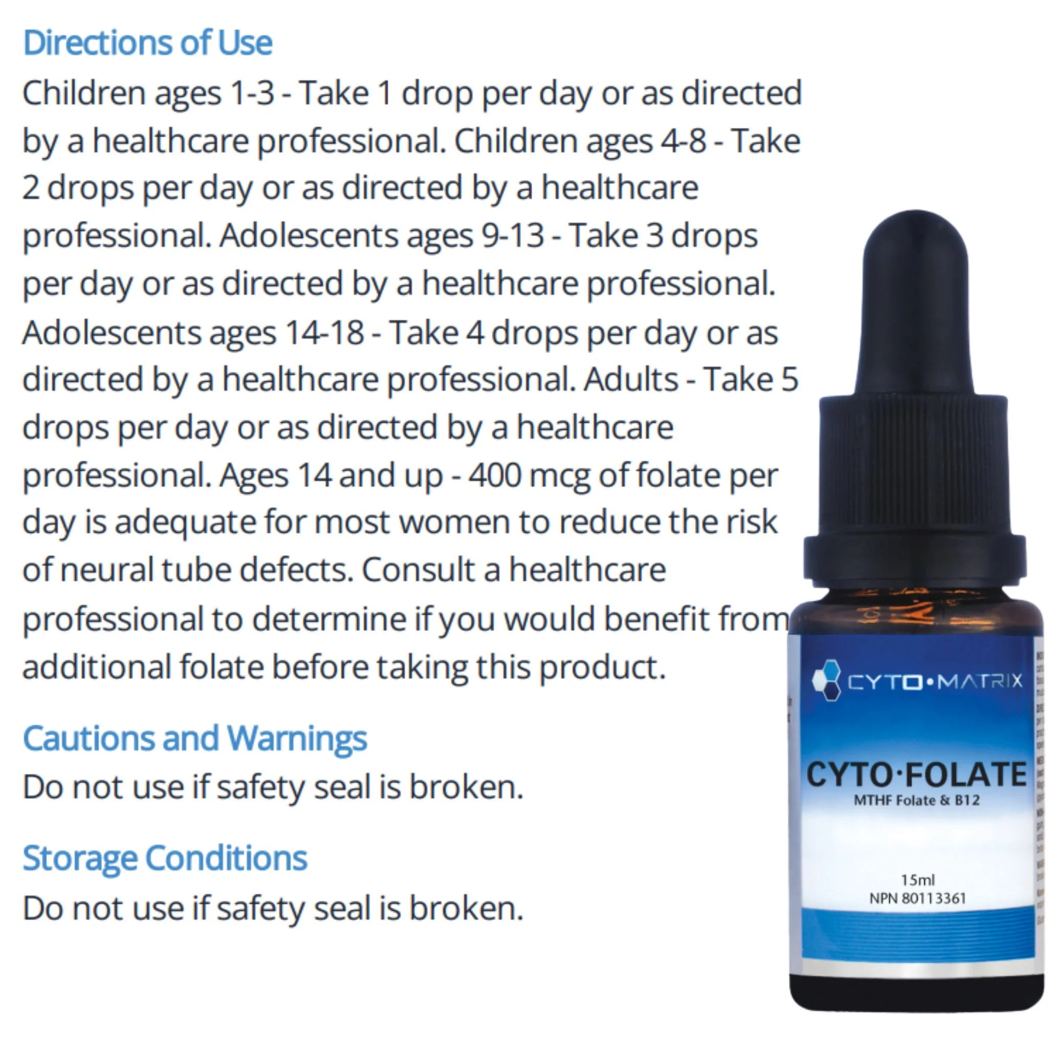 Cyto Matrix Cyto Folate 200mcg Drops 15ml