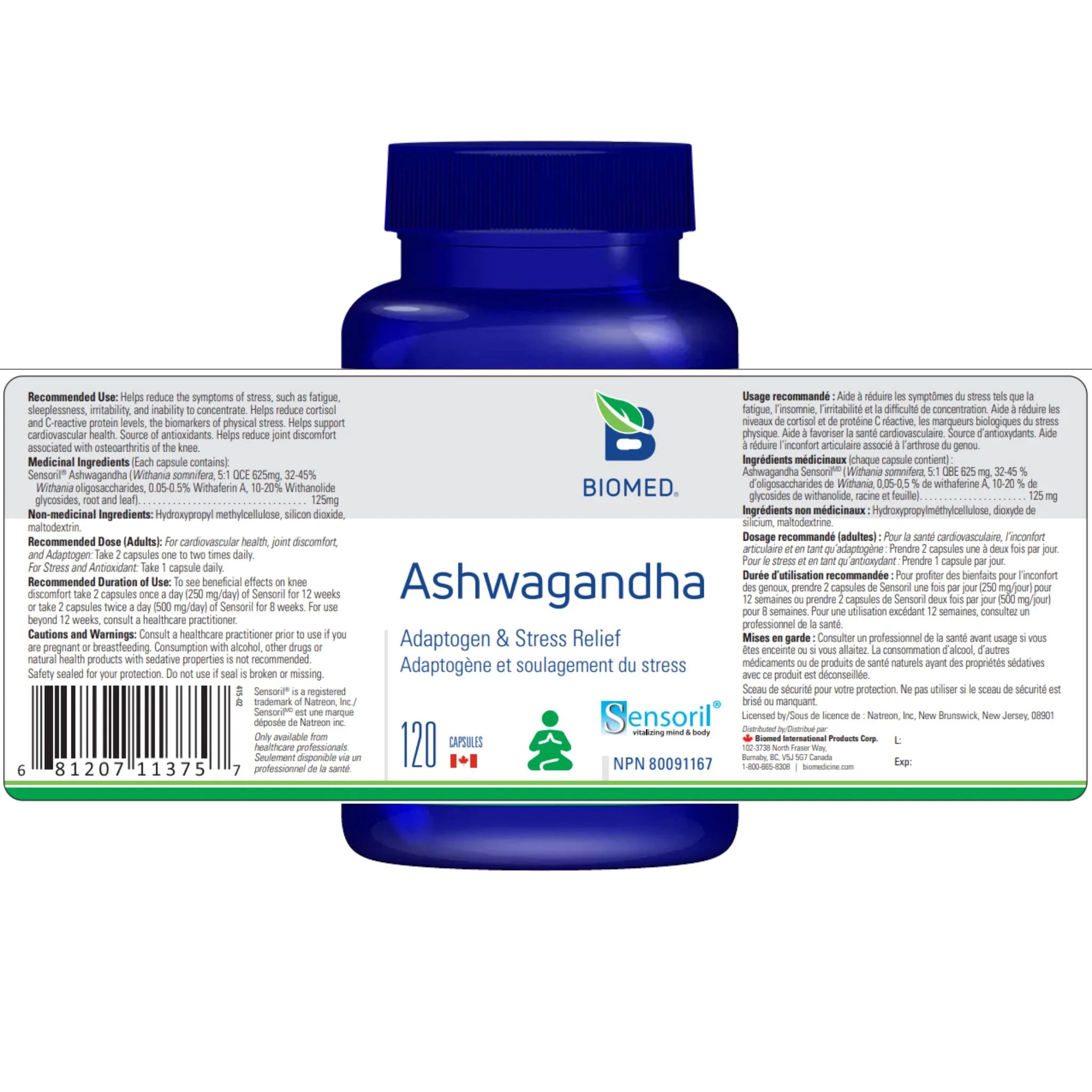 Biomed Ashwagandha Sensoril 120 Capsules