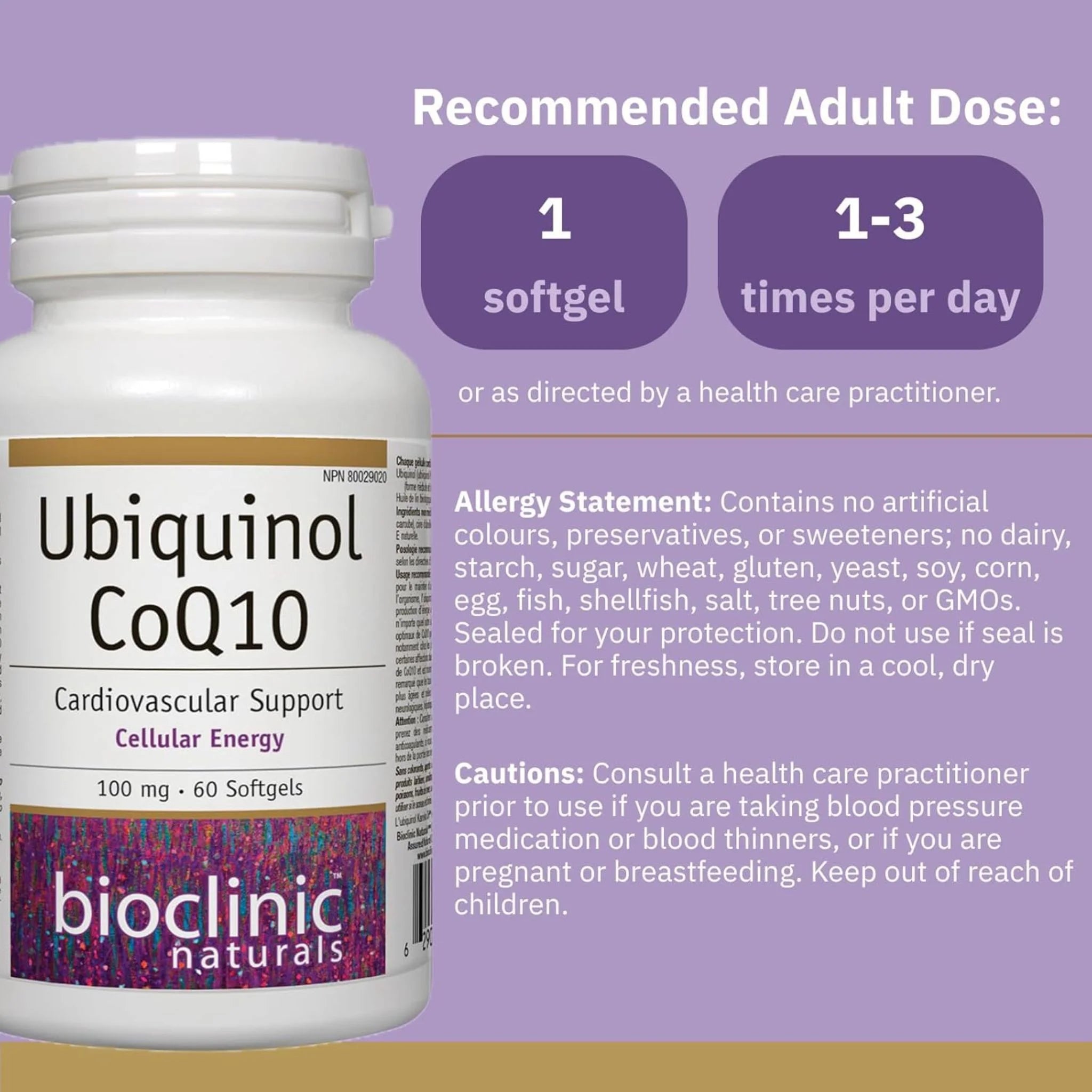 Bioclinic Naturals Ubiquinol CoQ10 200mg 60 Softgels - Nature's Source Inc