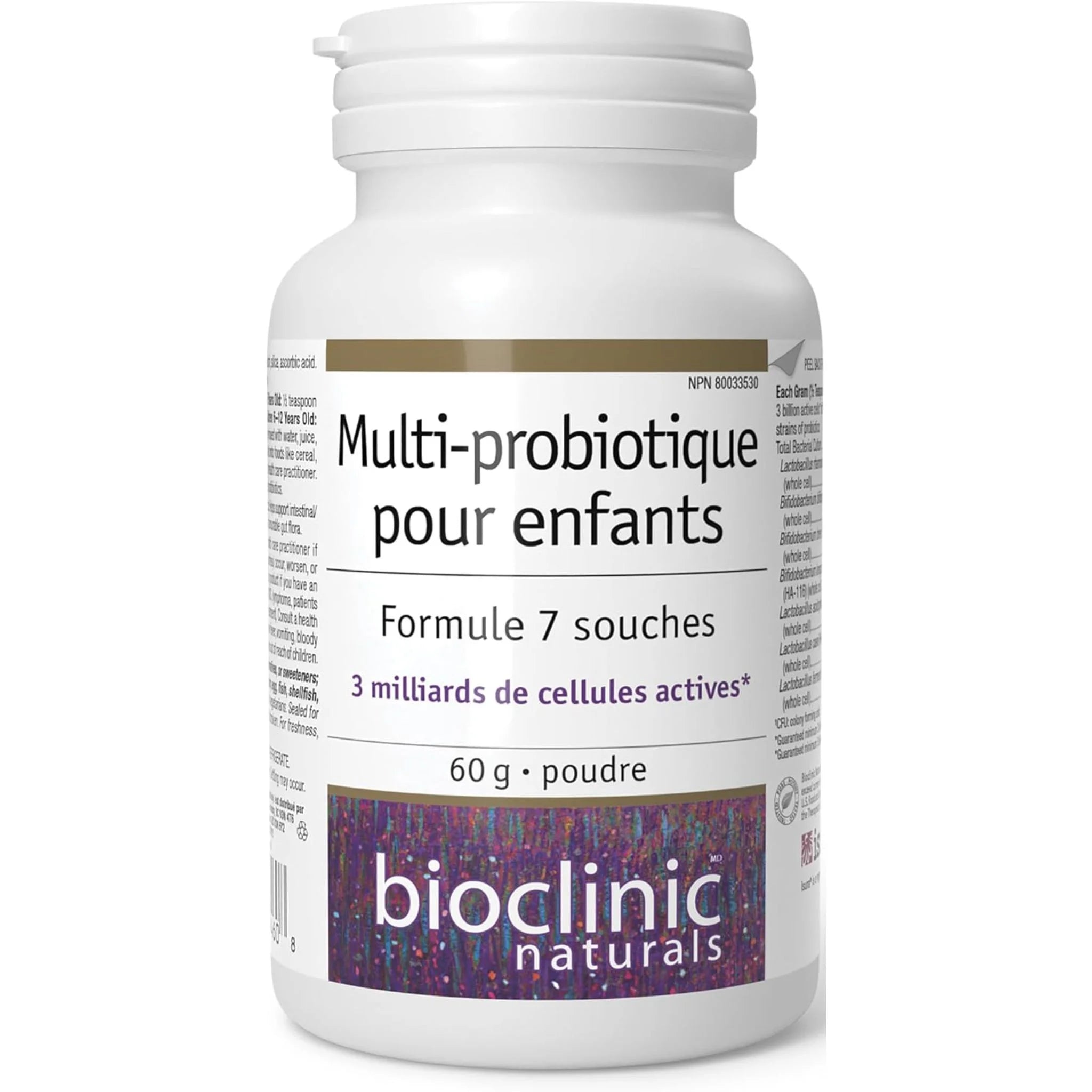 Bioclinic Naturals Children's Multi Probiotic, 7 Strain Formula Powder 60g