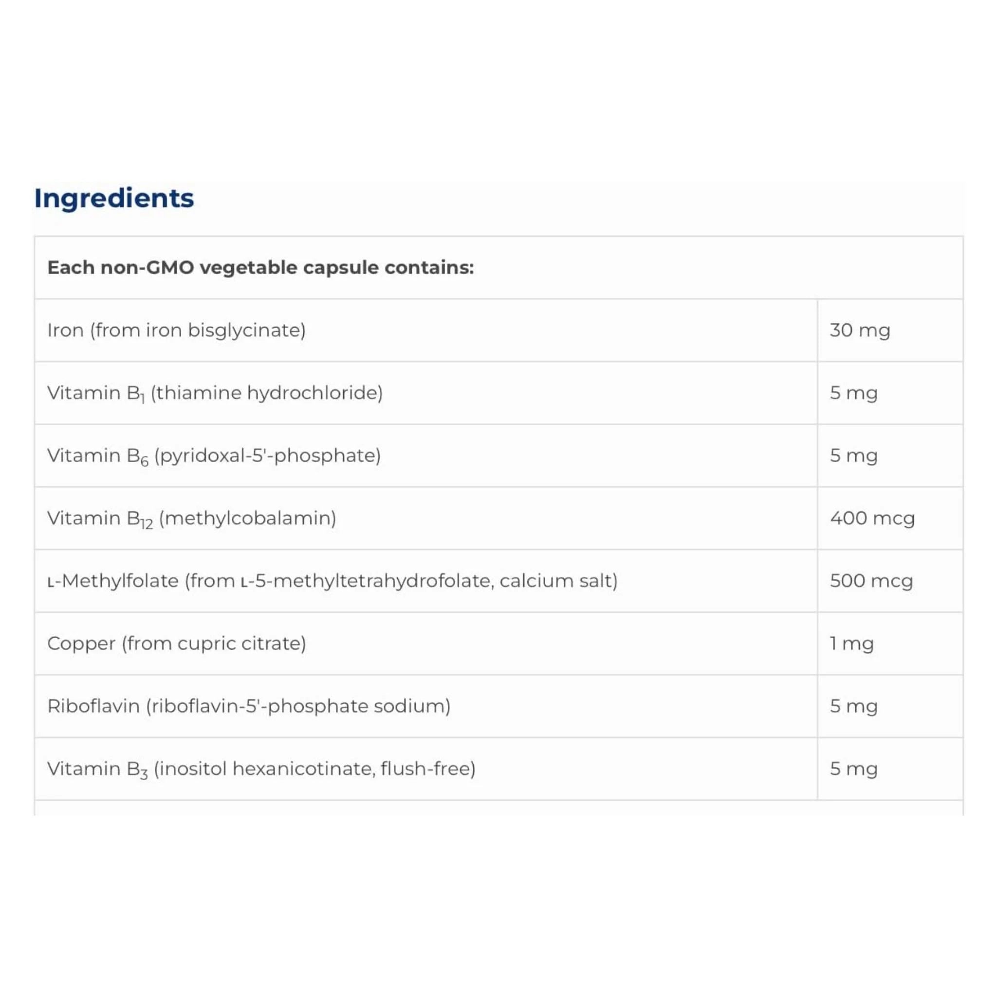 NFH B - Heme Iron SAP 60 Capsules - Nature's Source Inc