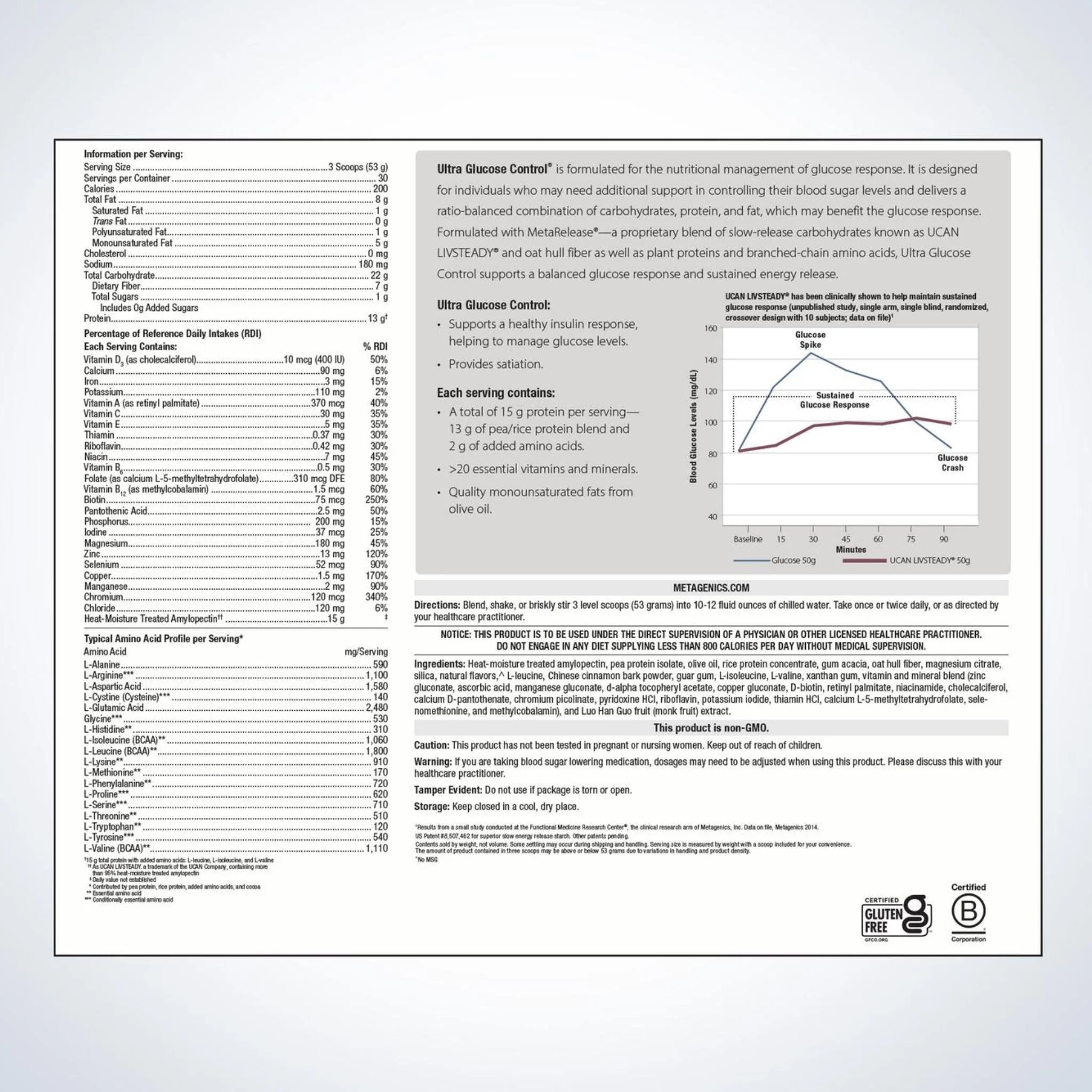Metagenics Ultra Glucose Control Vanilla 1590g - Nature's Source Inc