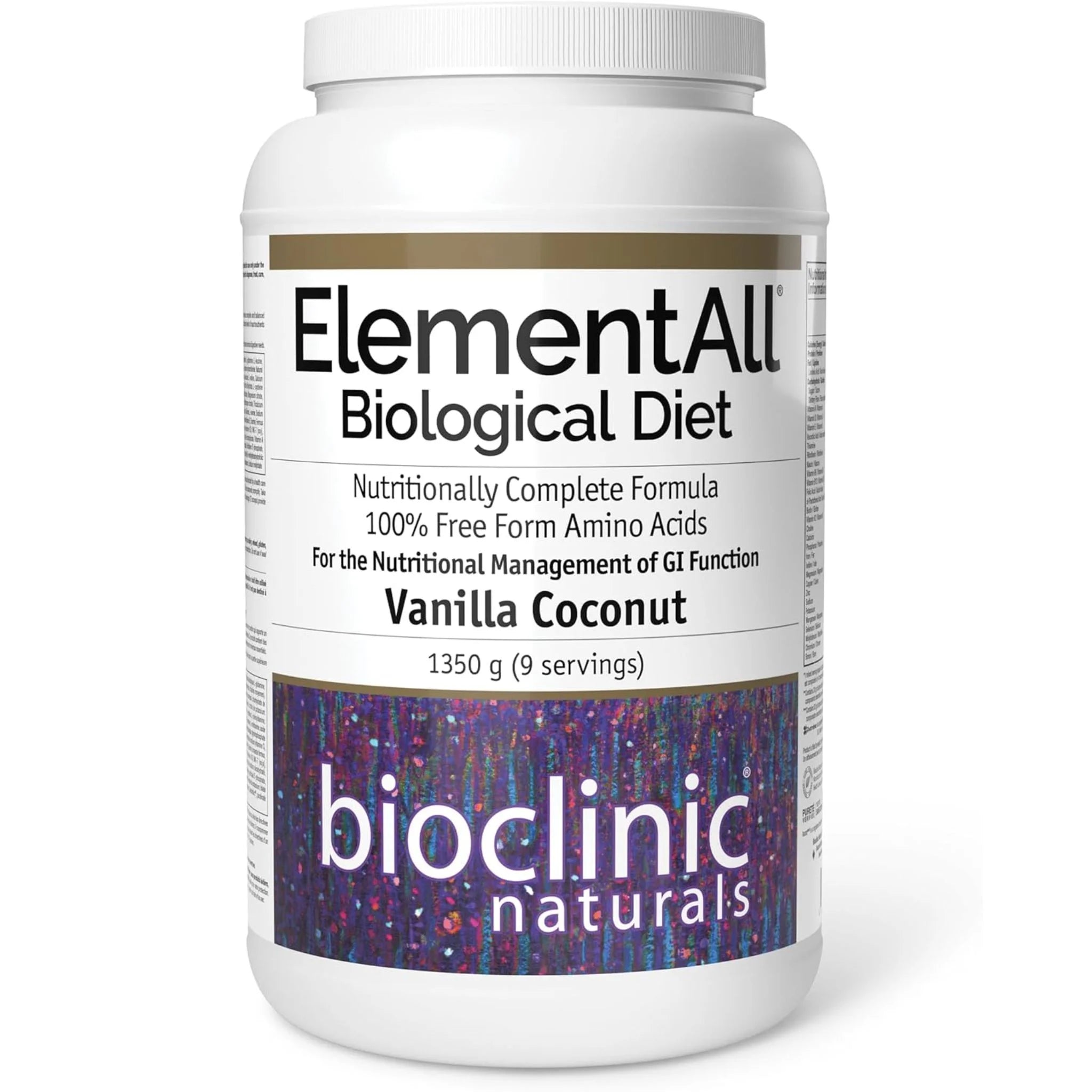 Bioclinic Naturals ElementAll Biologicl Diet Vanilla Coconut 1350g - Nature's Source Inc
