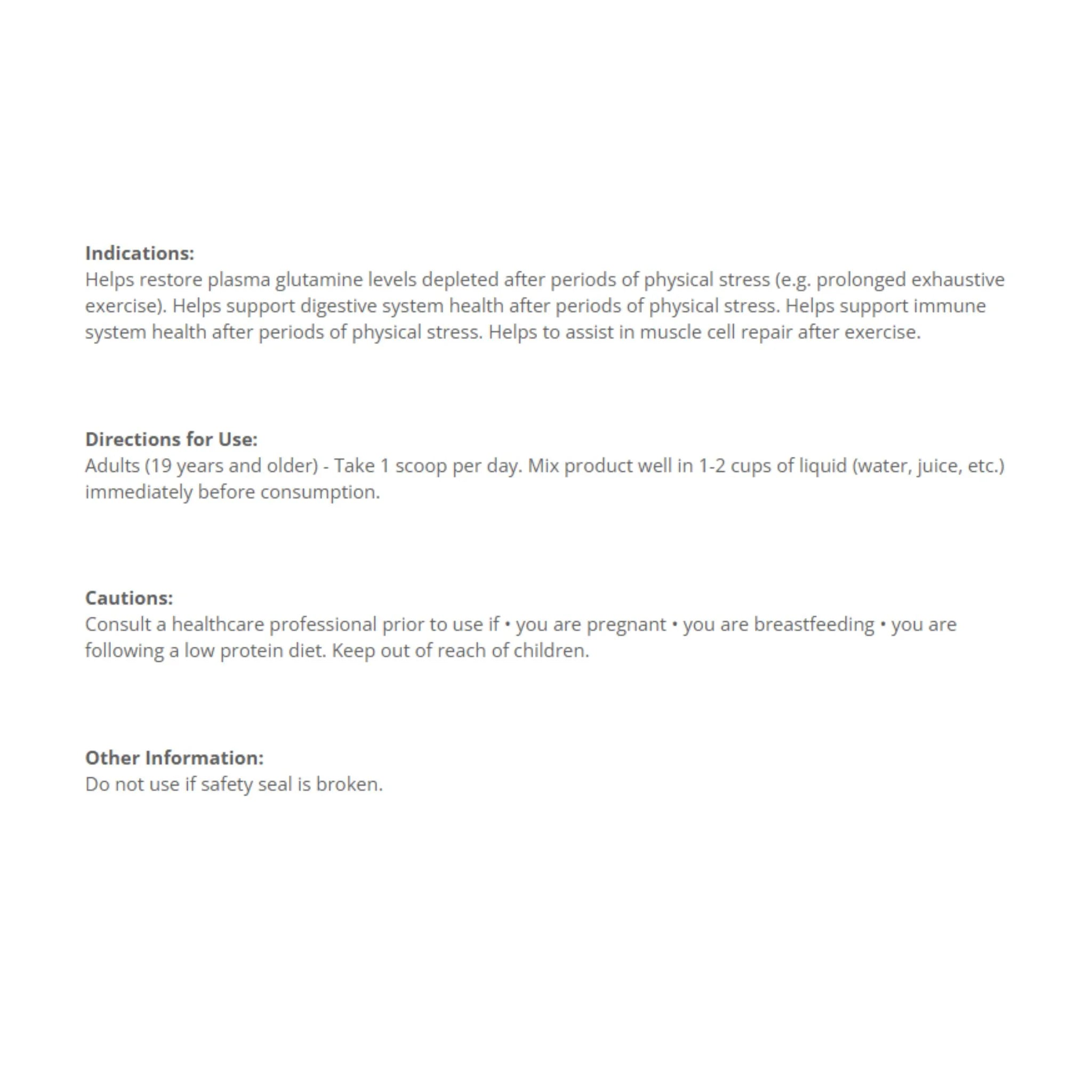 Cyto - Matrix Cyto·Glutamine - Powder 450g - Nature's Source Inc