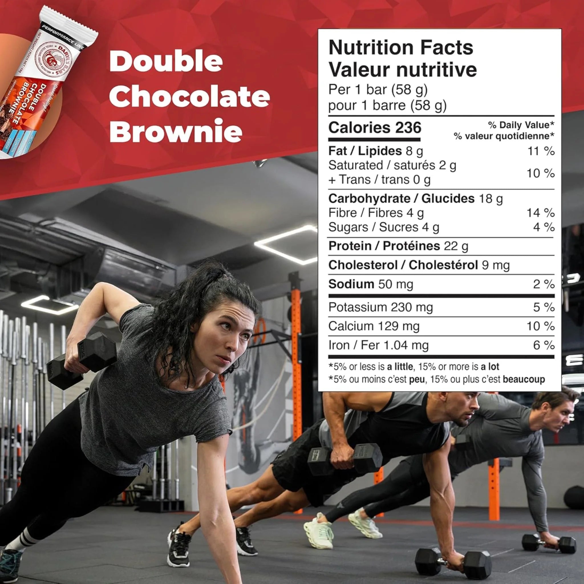 Daryl's Bars Double Chocolate Brownie 58g