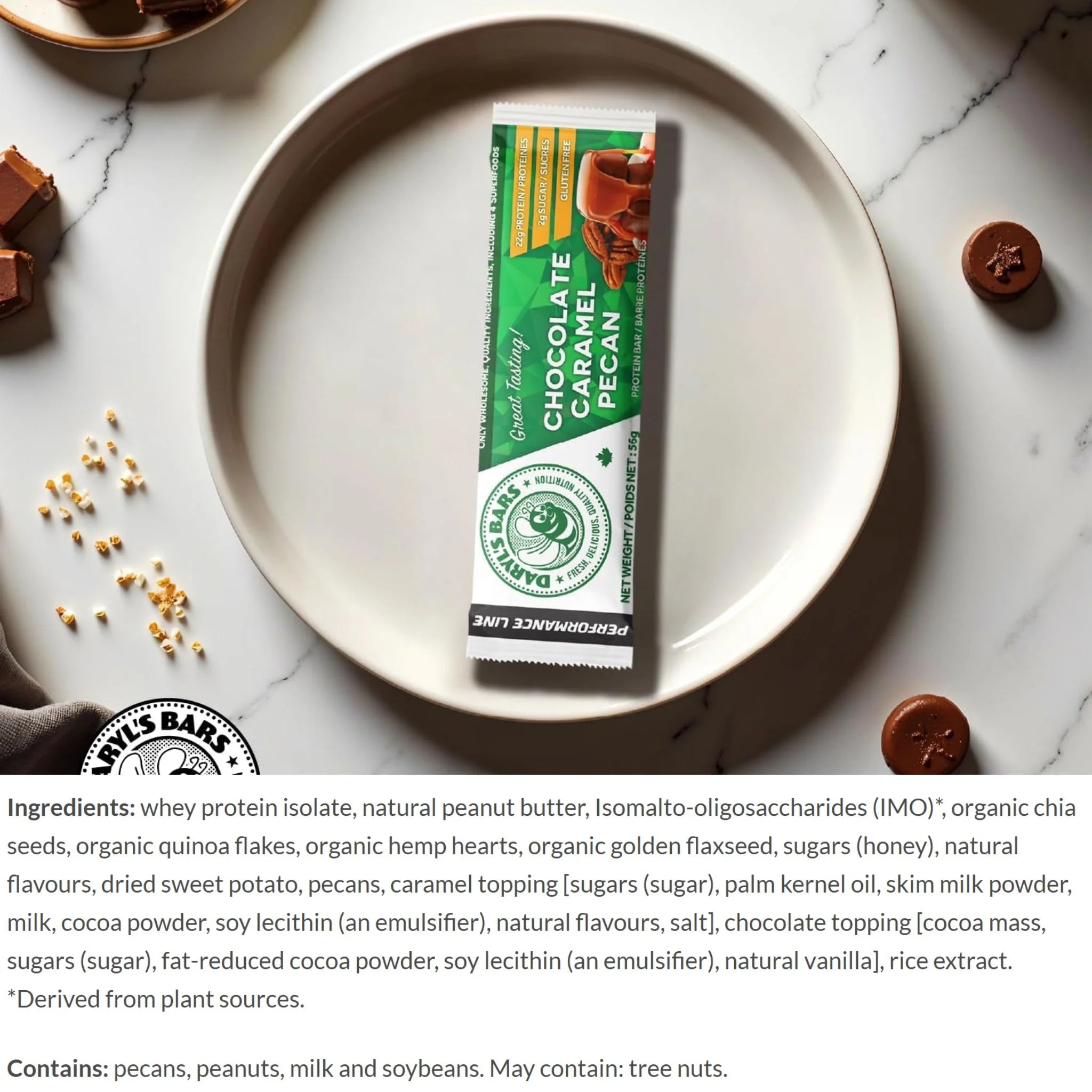 Daryl's Chocolate Caramel Pecan Protein bar 56g