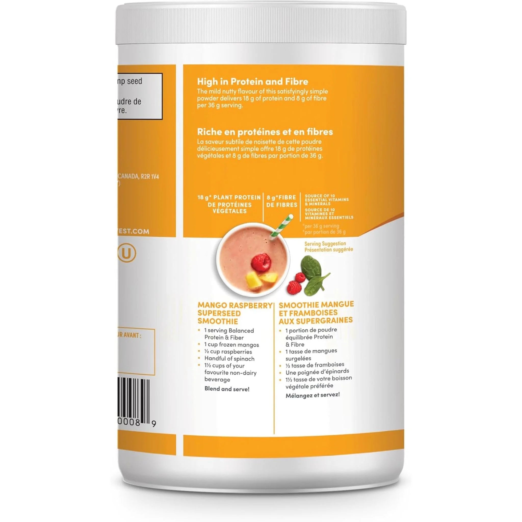 Manitoba Harvest Hemp Yeah Balanced Plant Protein and Fibre - 454g