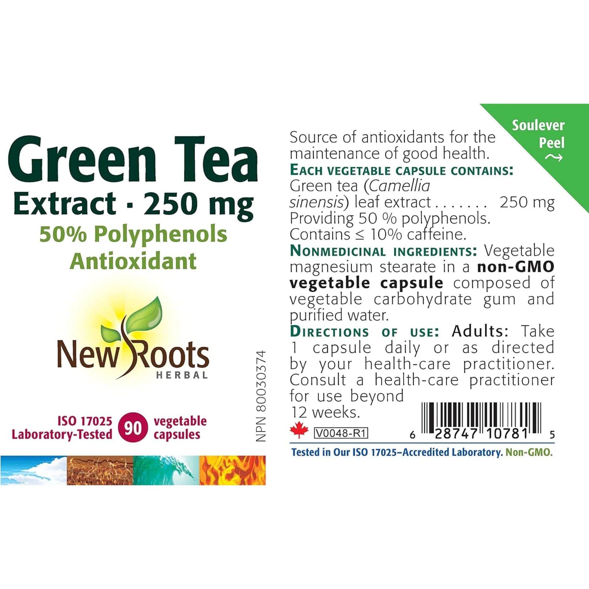 New Roots Green Tea 250 Mg 90C
