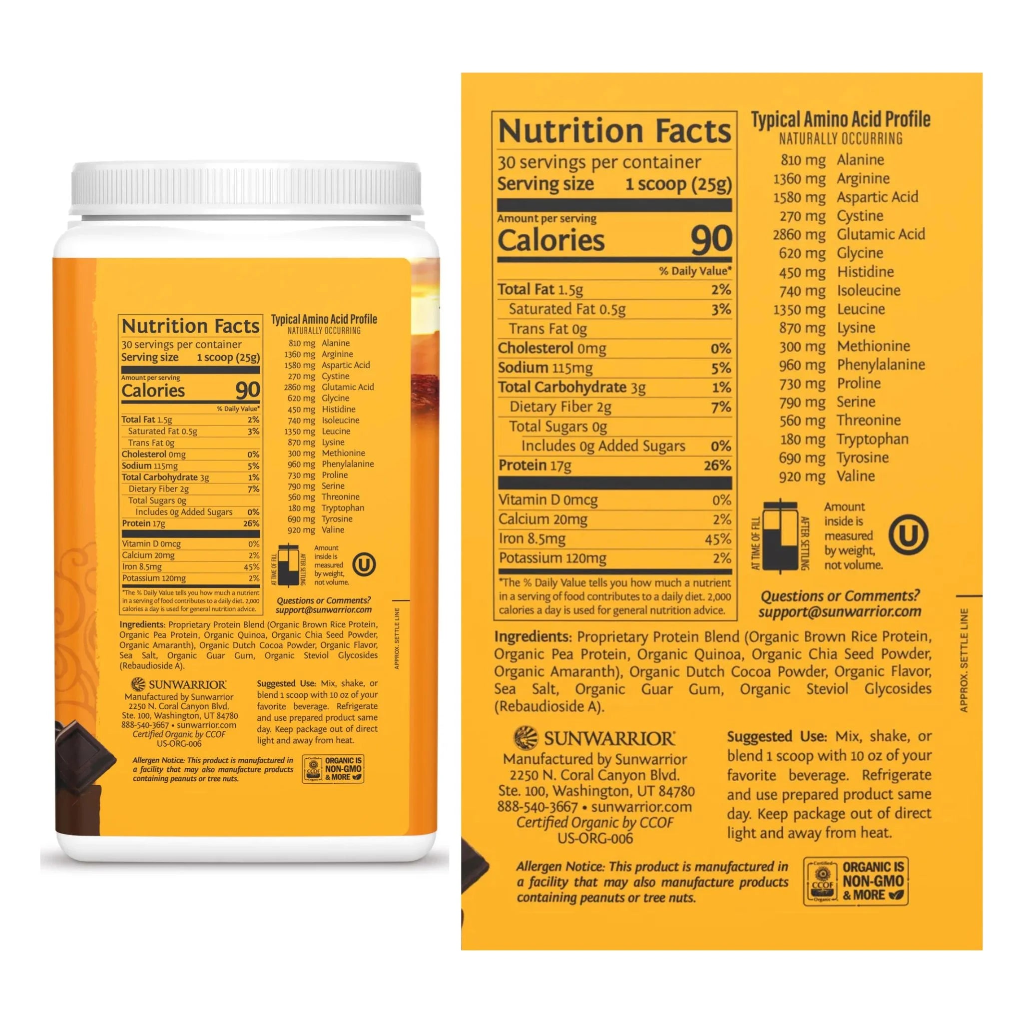 Sunwarrior Classic Plus Protein Chocolate 750g