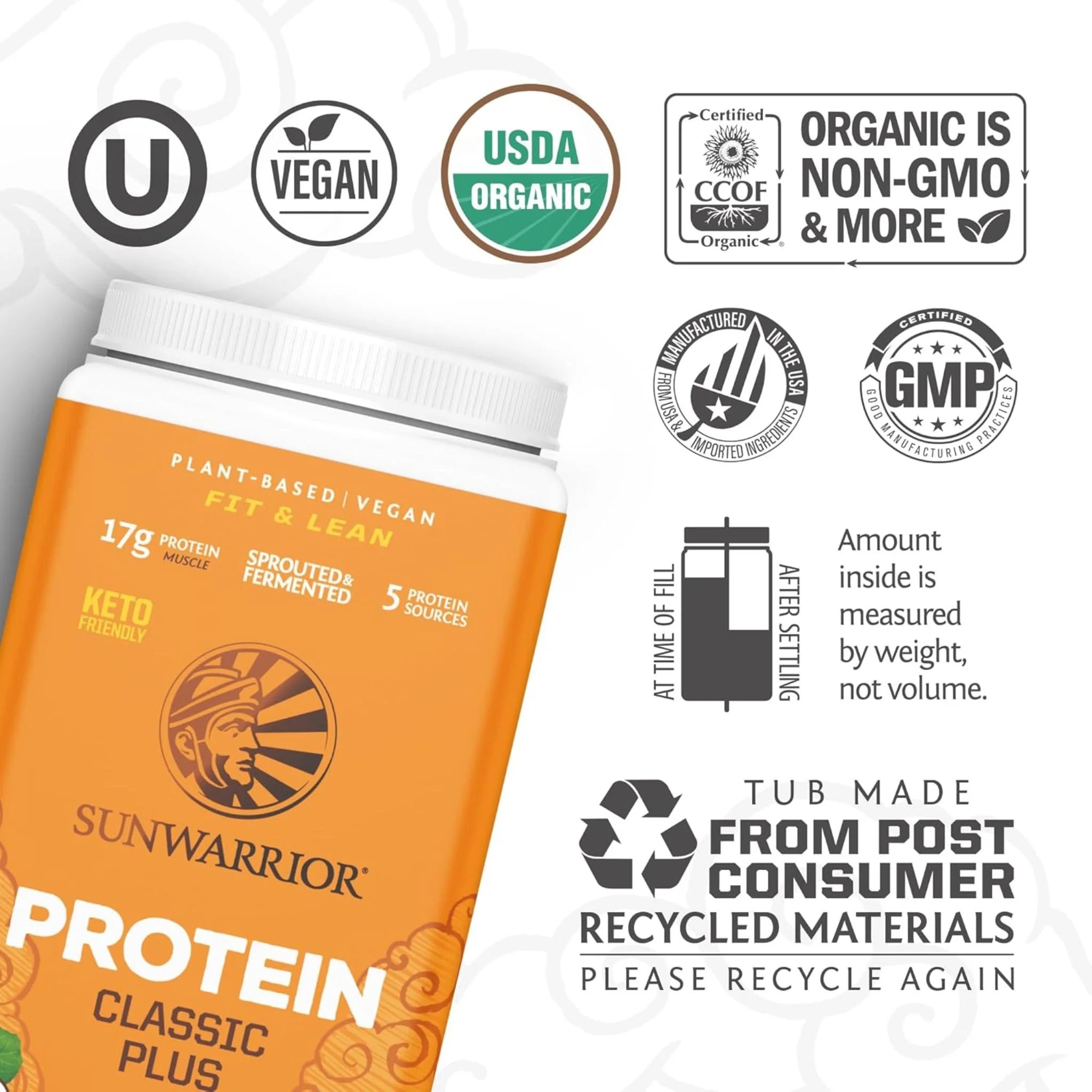 Sunwarrior Classic Plus Protein Chocolate 750g