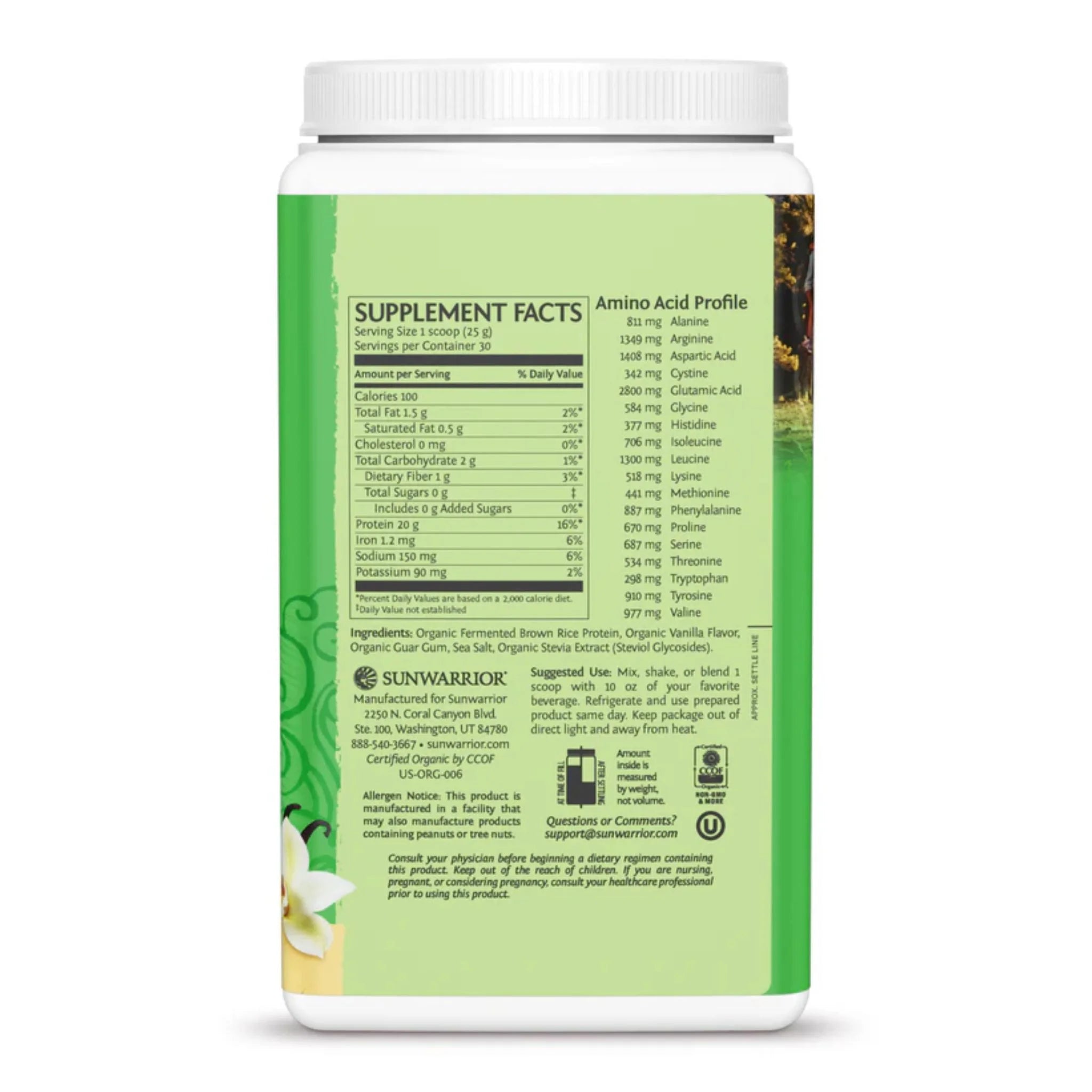 Sunwarrior Classic Rice Protein Vanilla 750 g - Nature's Source Inc
