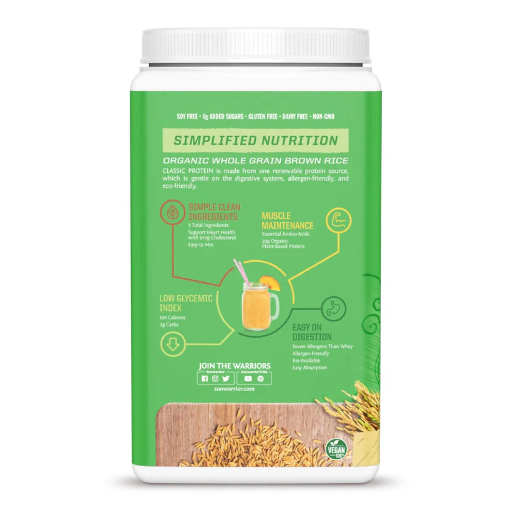 Sunwarrior Classic Rice Protein Vanilla 750 g - Nature's Source Inc