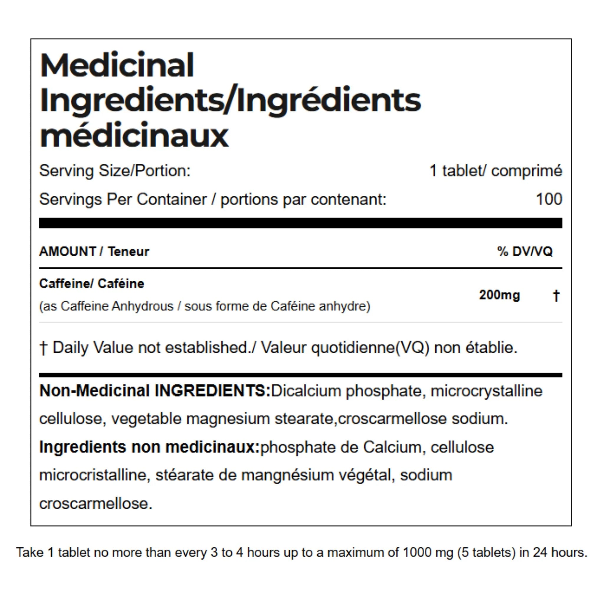 Allmax Caffeine 200mg 100 Tablets