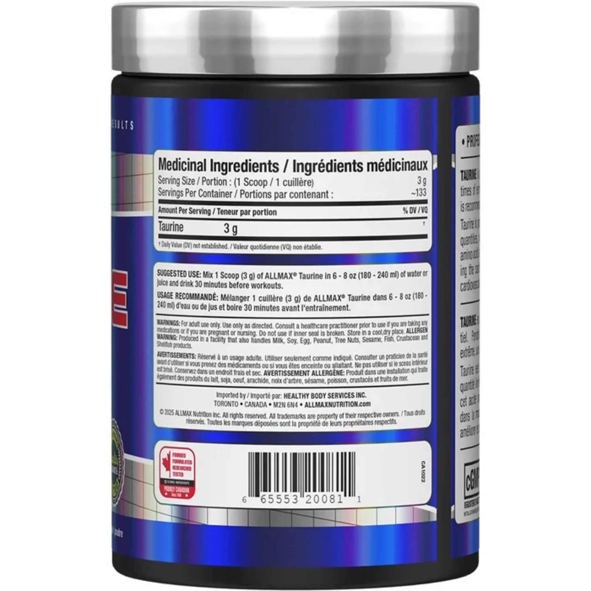 Allmax Taurine 400g