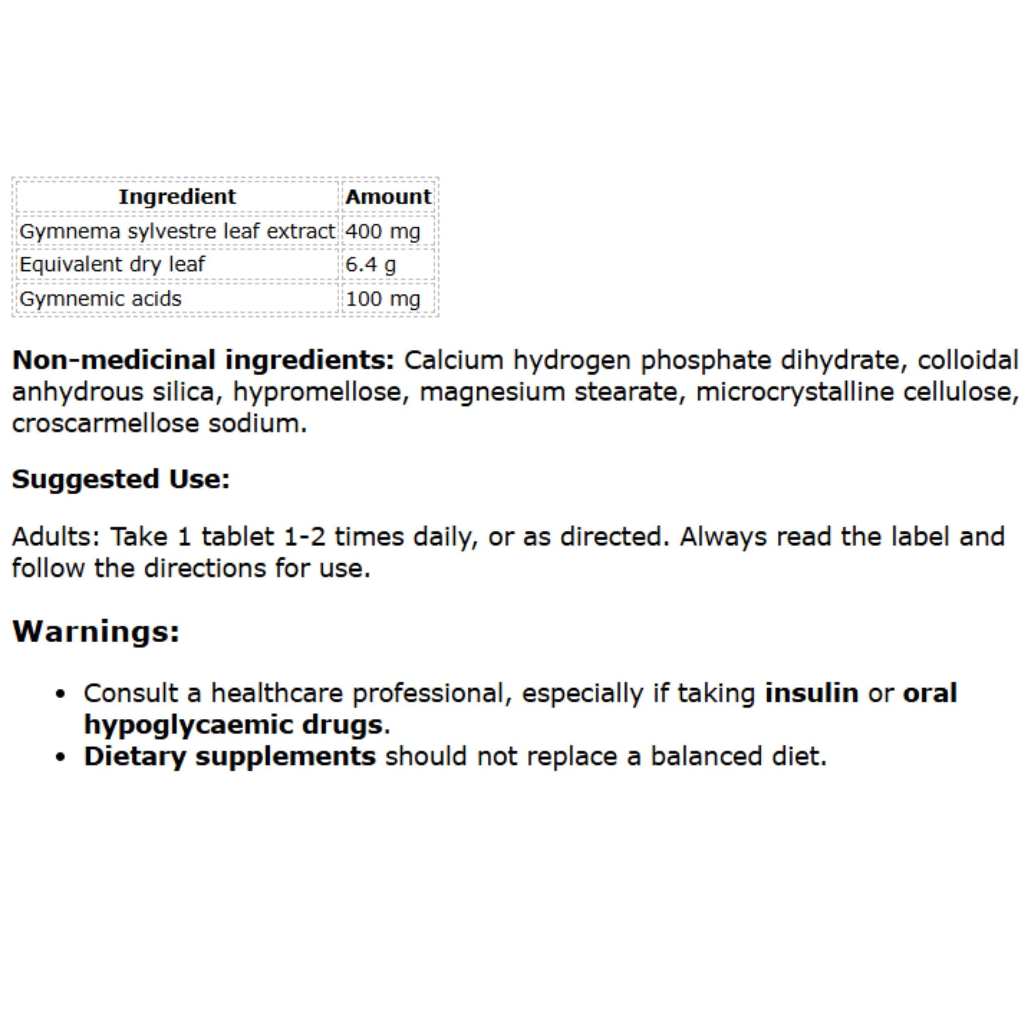 MediHerb Gymnema 60 Tablets