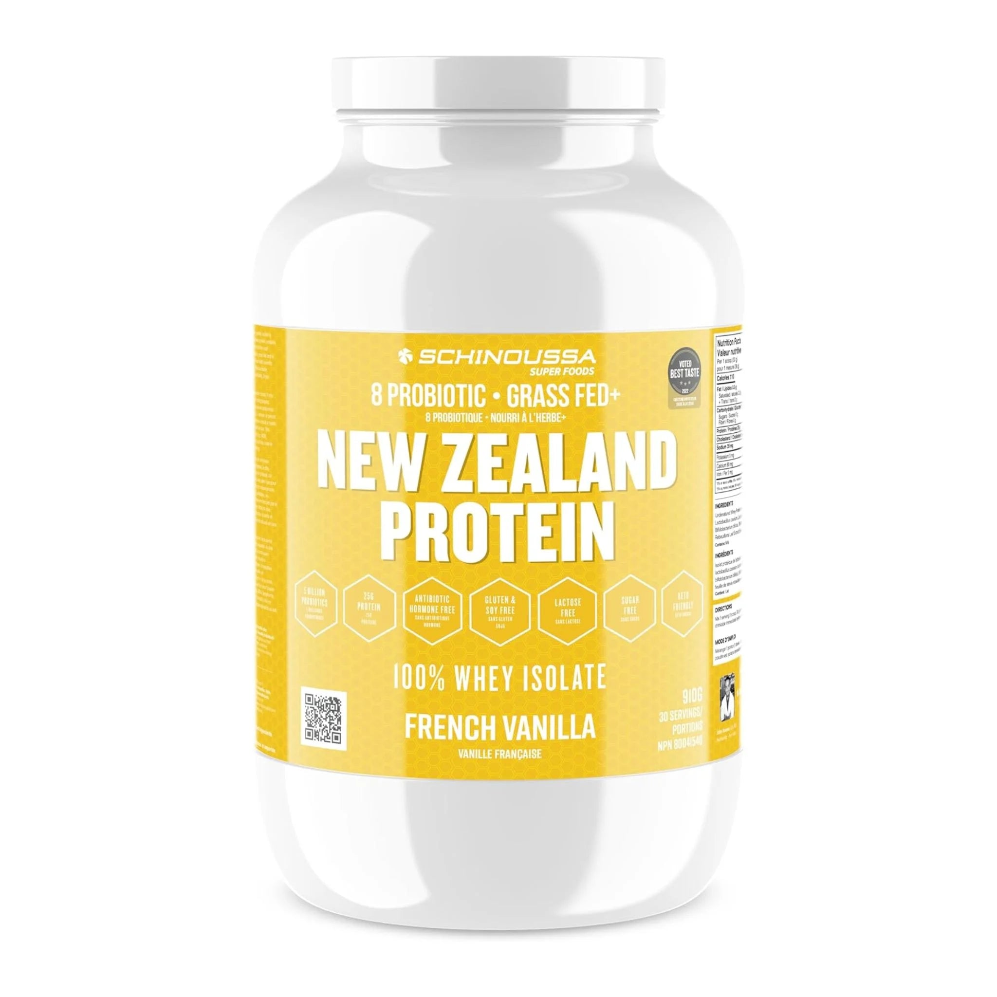Schinoussa Probiotic Whey Isolate Vanilla 910g - Nature's Source Inc