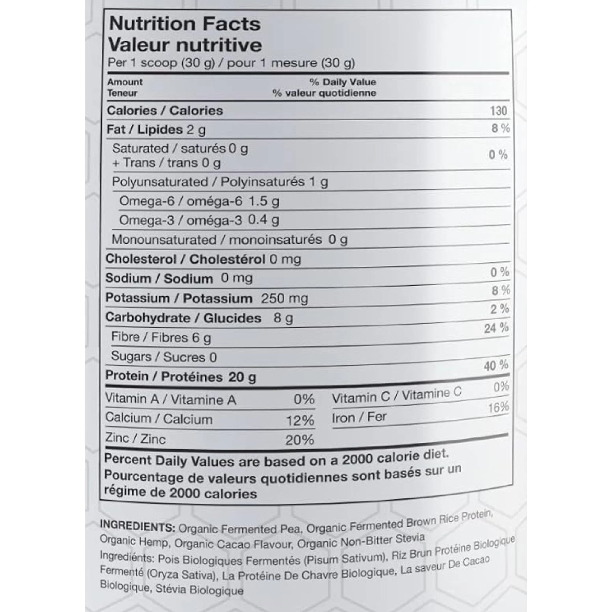 Schinoussa Raw Vegan Protein Chocolate 840g - Nature's Source Inc
