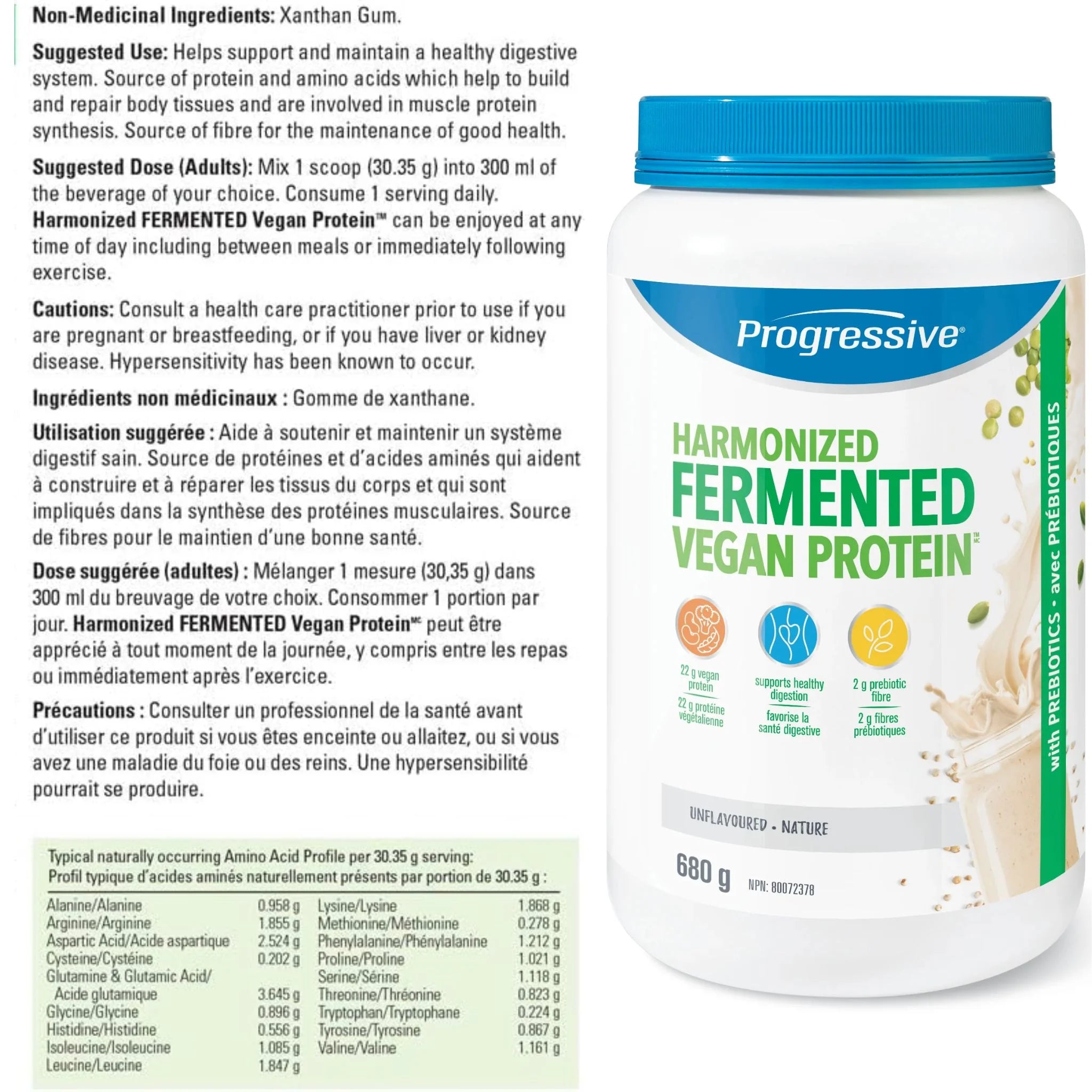 Progressive Fermented Vegan Unflavored 680g